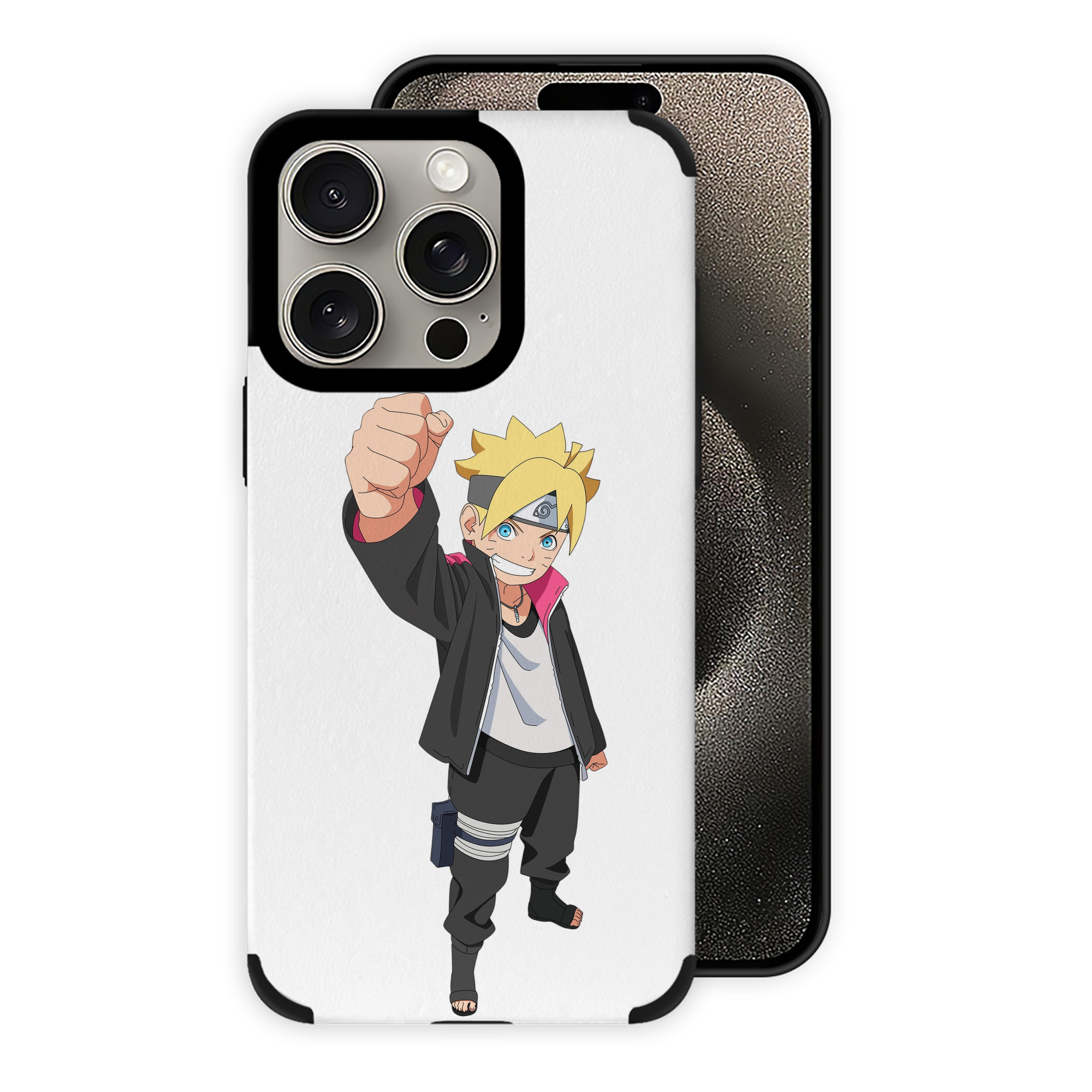 （画像用） NARUTO -ナルト- うずまき ボルト Uzumaki Boruto 【iPhone15ProMax対応】 PUレザー スマホケース 耐衝撃＆黄変防止