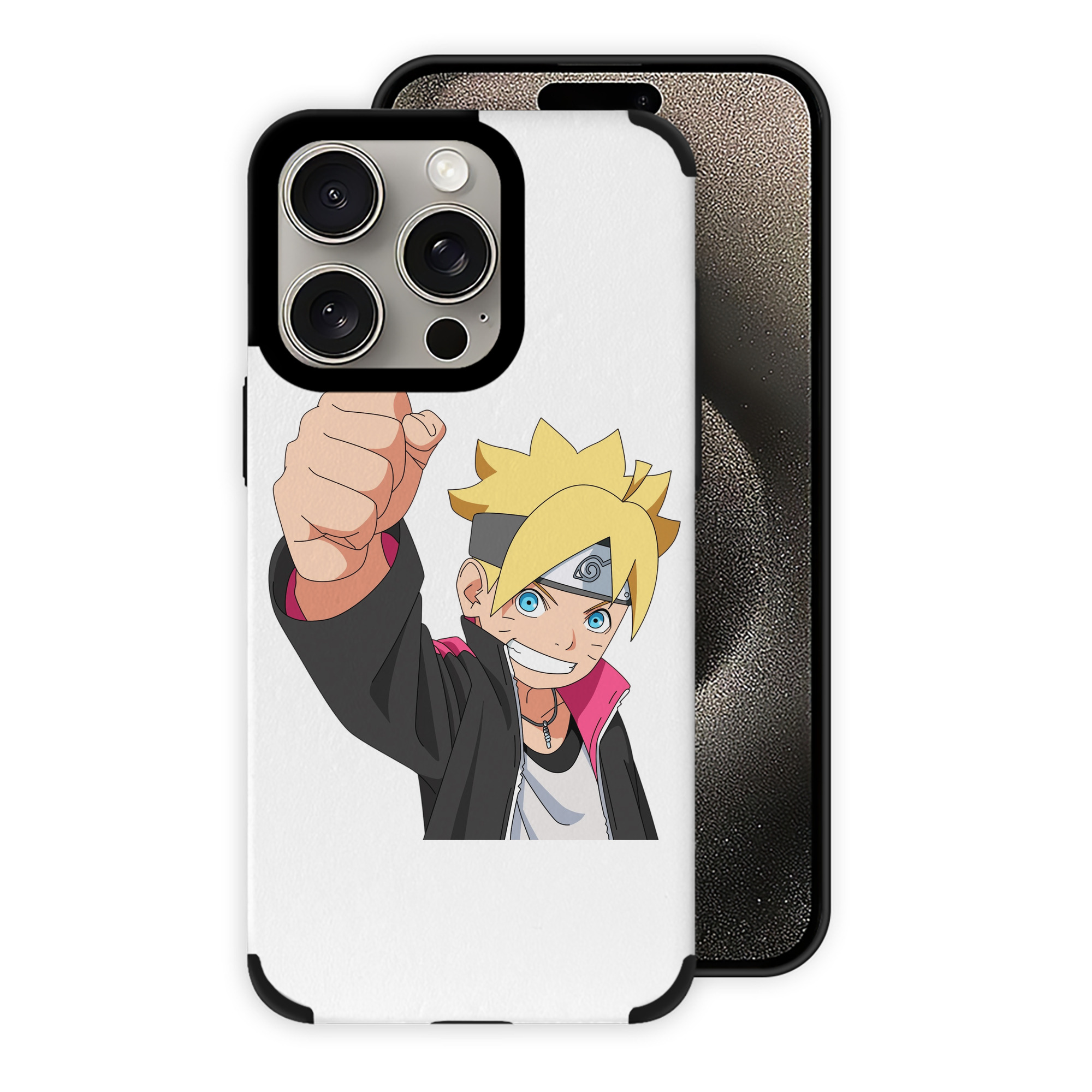 （画像用） NARUTO -ナルト- うずまき ボルト Uzumaki Boruto 【iPhone15ProMax対応】 PUレザー スマホケース 耐衝撃＆黄変防止