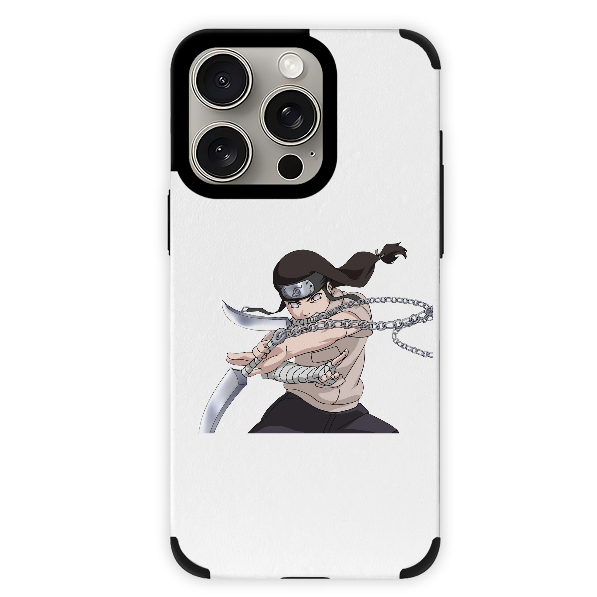 （画像用） NARUTO -ナルト- 日向ネジ Hyūga Neji 【iPhone15ProMax対応】 PUレザー スマホケース 耐衝撃＆黄変防止