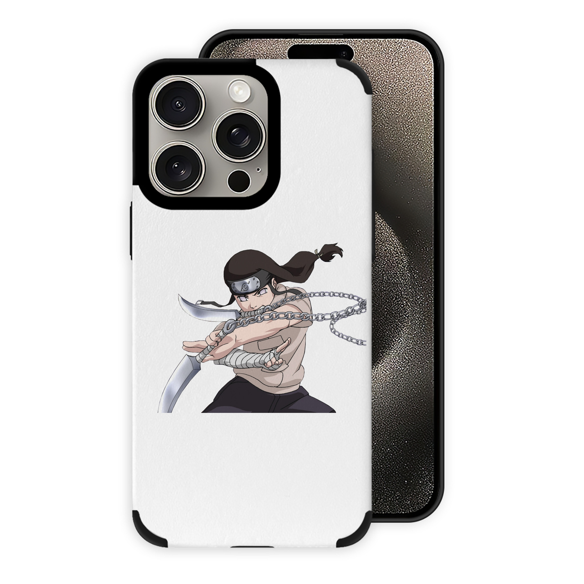（画像用） NARUTO -ナルト- 日向ネジ Hyūga Neji 【iPhone15ProMax対応】 PUレザー スマホケース 耐衝撃＆黄変防止
