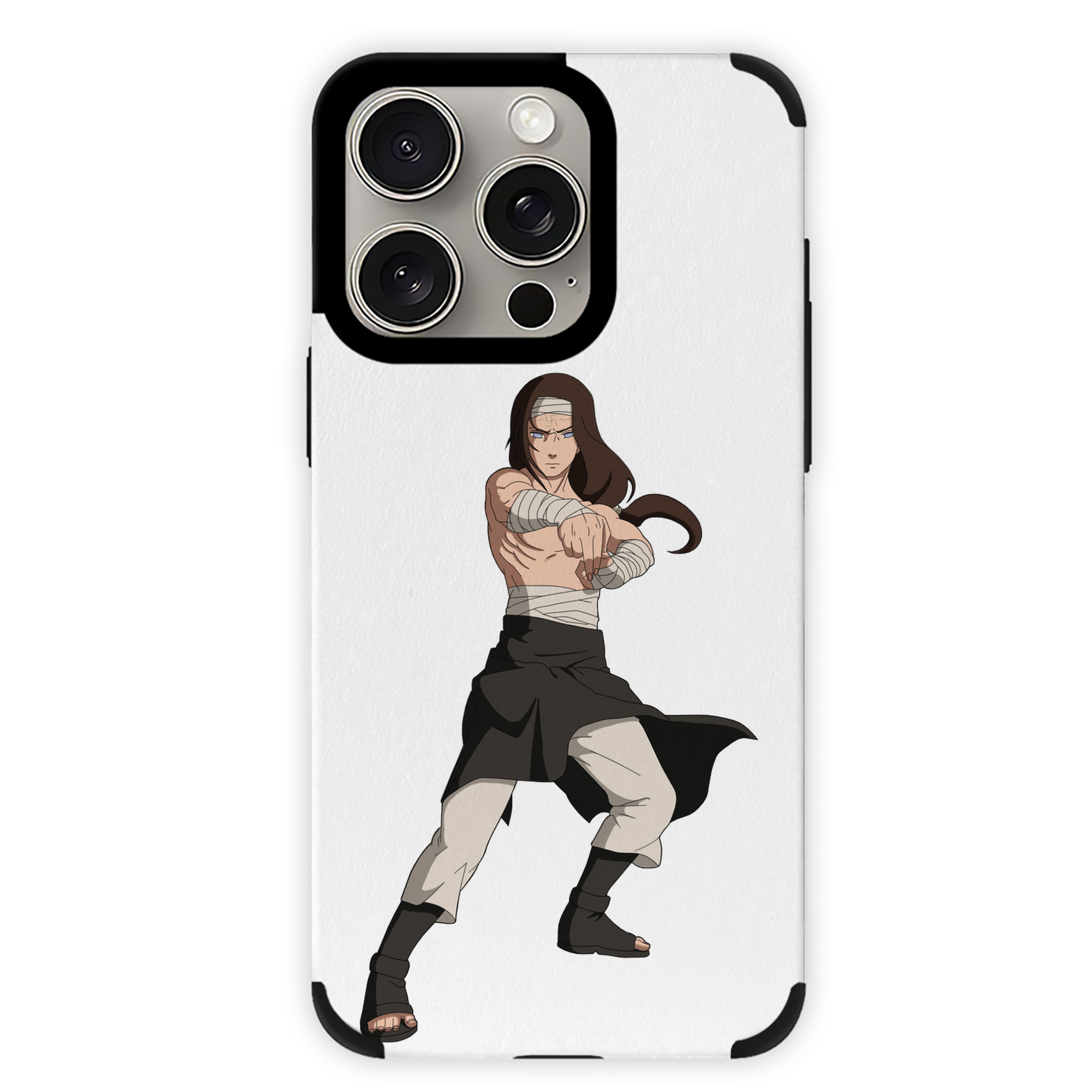 （画像用） NARUTO -ナルト- 日向ネジ Hyūga Neji 【iPhone15ProMax対応】 PUレザー スマホケース 耐衝撃＆黄変防止