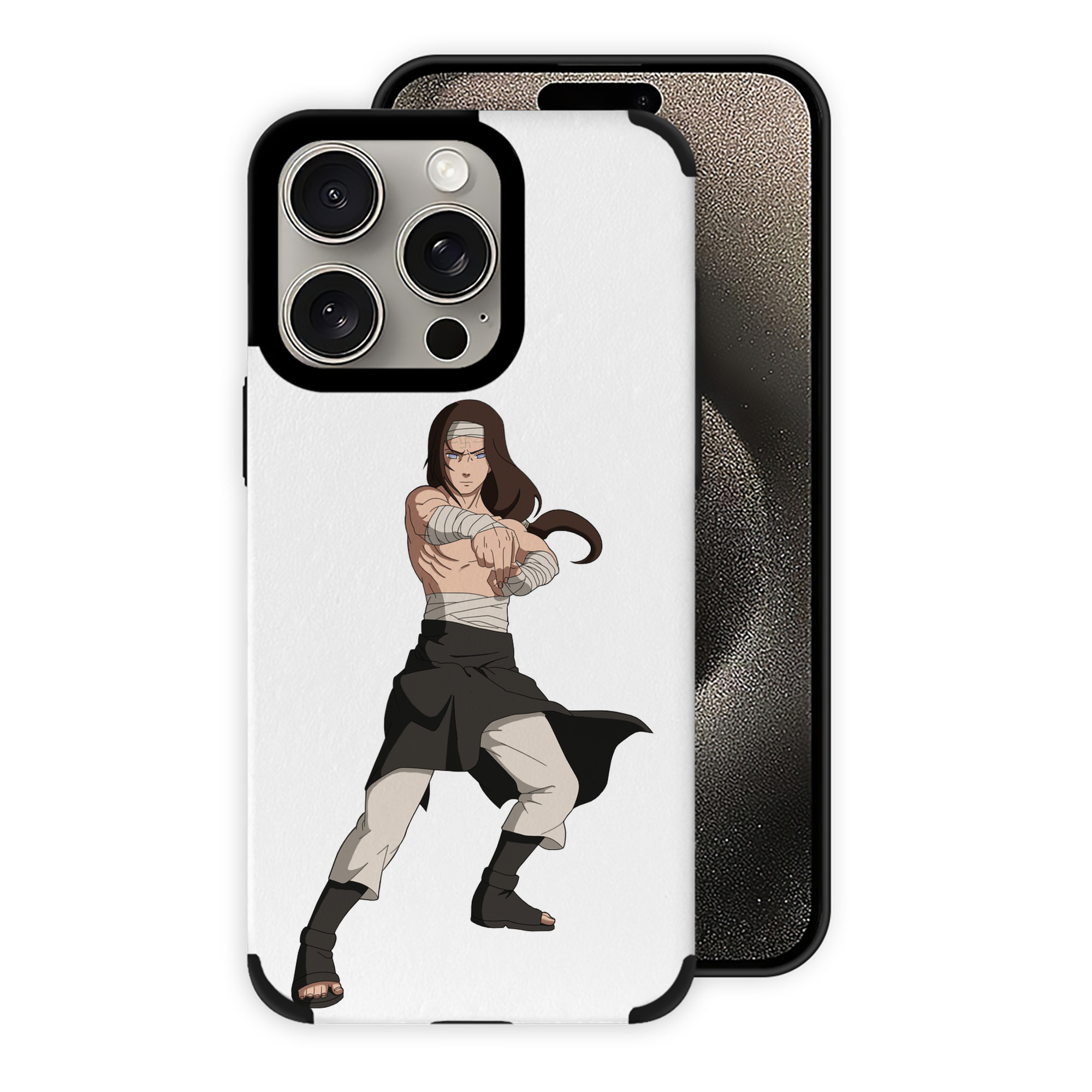 （画像用） NARUTO -ナルト- 日向ネジ Hyūga Neji 【iPhone15ProMax対応】 PUレザー スマホケース 耐衝撃＆黄変防止