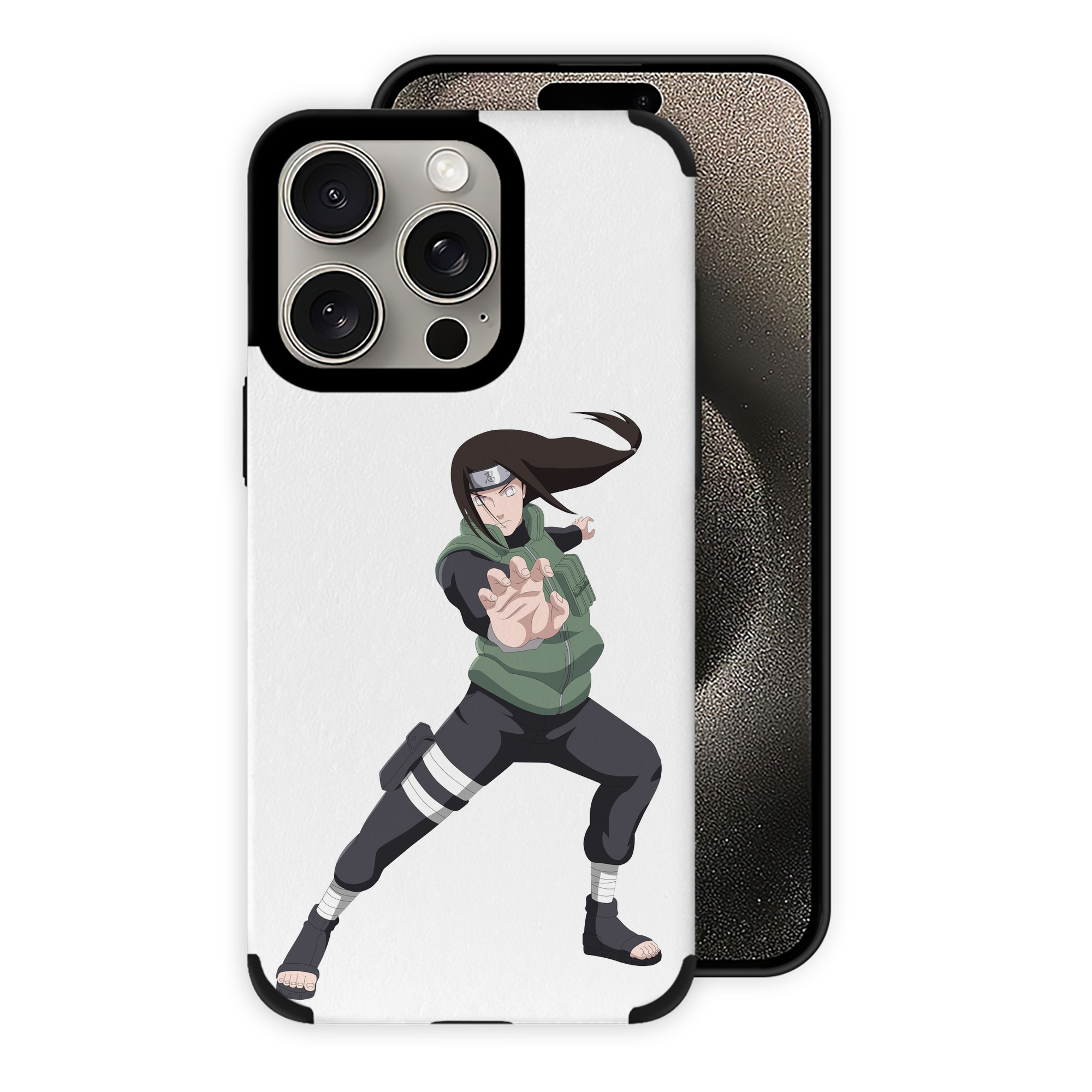（画像用） NARUTO -ナルト- 日向ネジ Hyūga Neji 【iPhone15ProMax対応】 PUレザー スマホケース 耐衝撃＆黄変防止