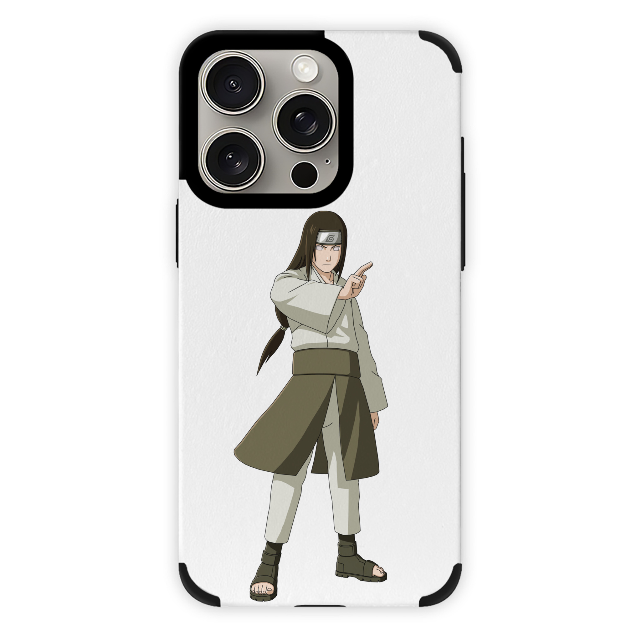 （画像用） NARUTO -ナルト- 日向ネジ Hyūga Neji 【iPhone15ProMax対応】 PUレザー スマホケース 耐衝撃＆黄変防止