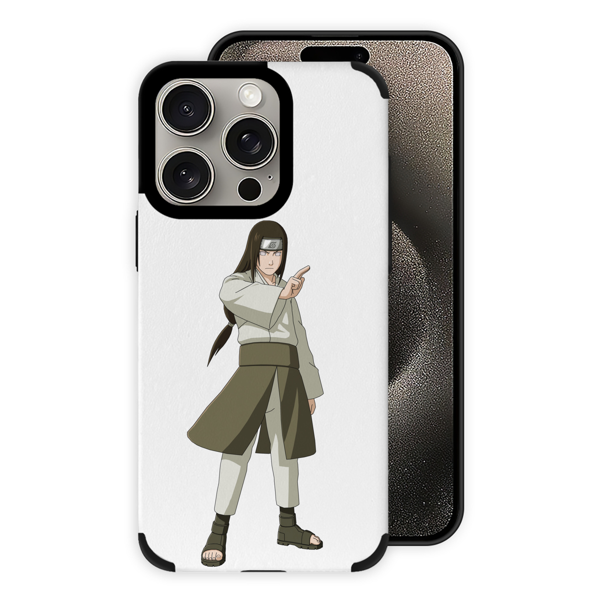 （画像用） NARUTO -ナルト- 日向ネジ Hyūga Neji 【iPhone15ProMax対応】 PUレザー スマホケース 耐衝撃＆黄変防止