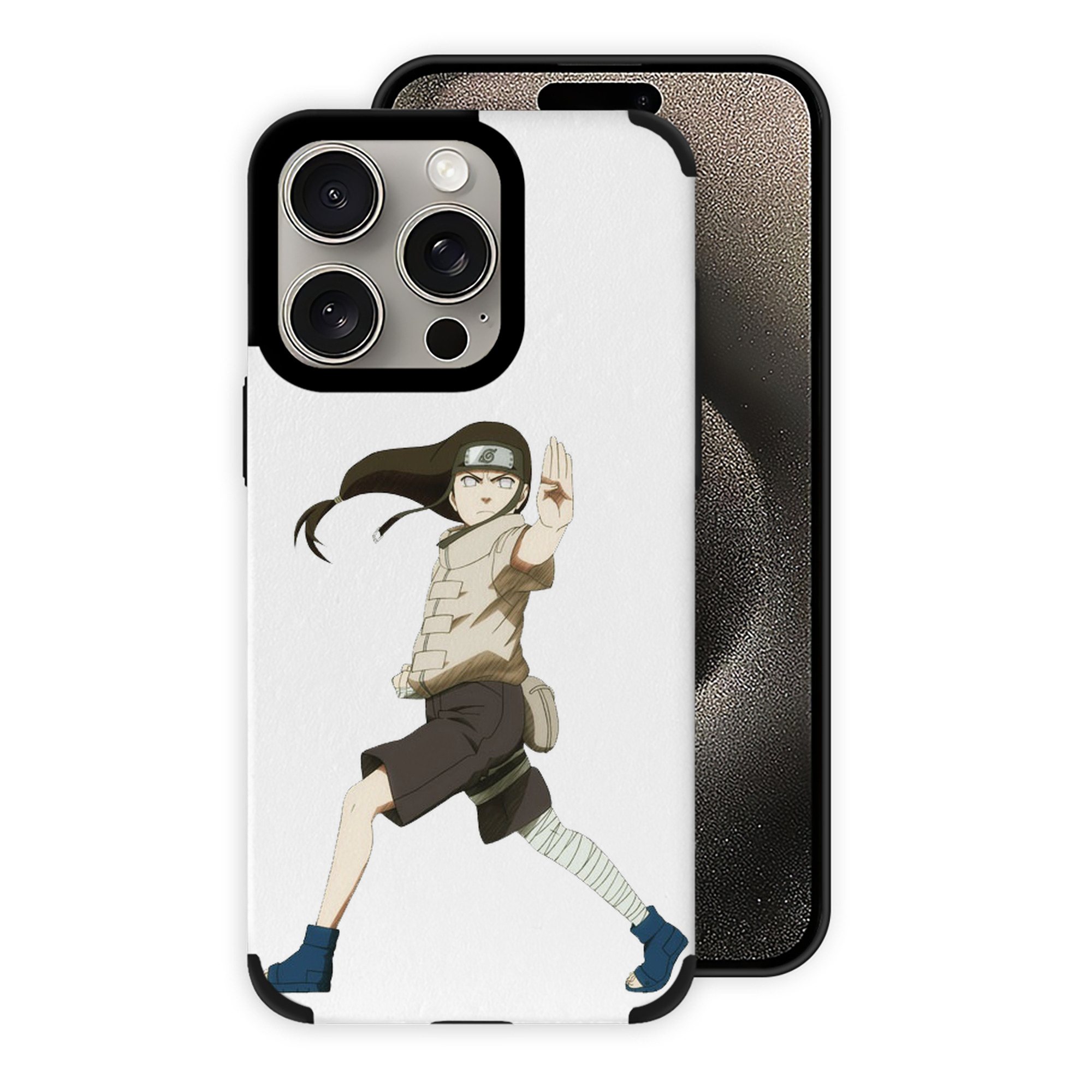 （画像用） NARUTO -ナルト- 日向ネジ Hyūga Neji 【iPhone15ProMax対応】 PUレザー スマホケース 耐衝撃＆黄変防止