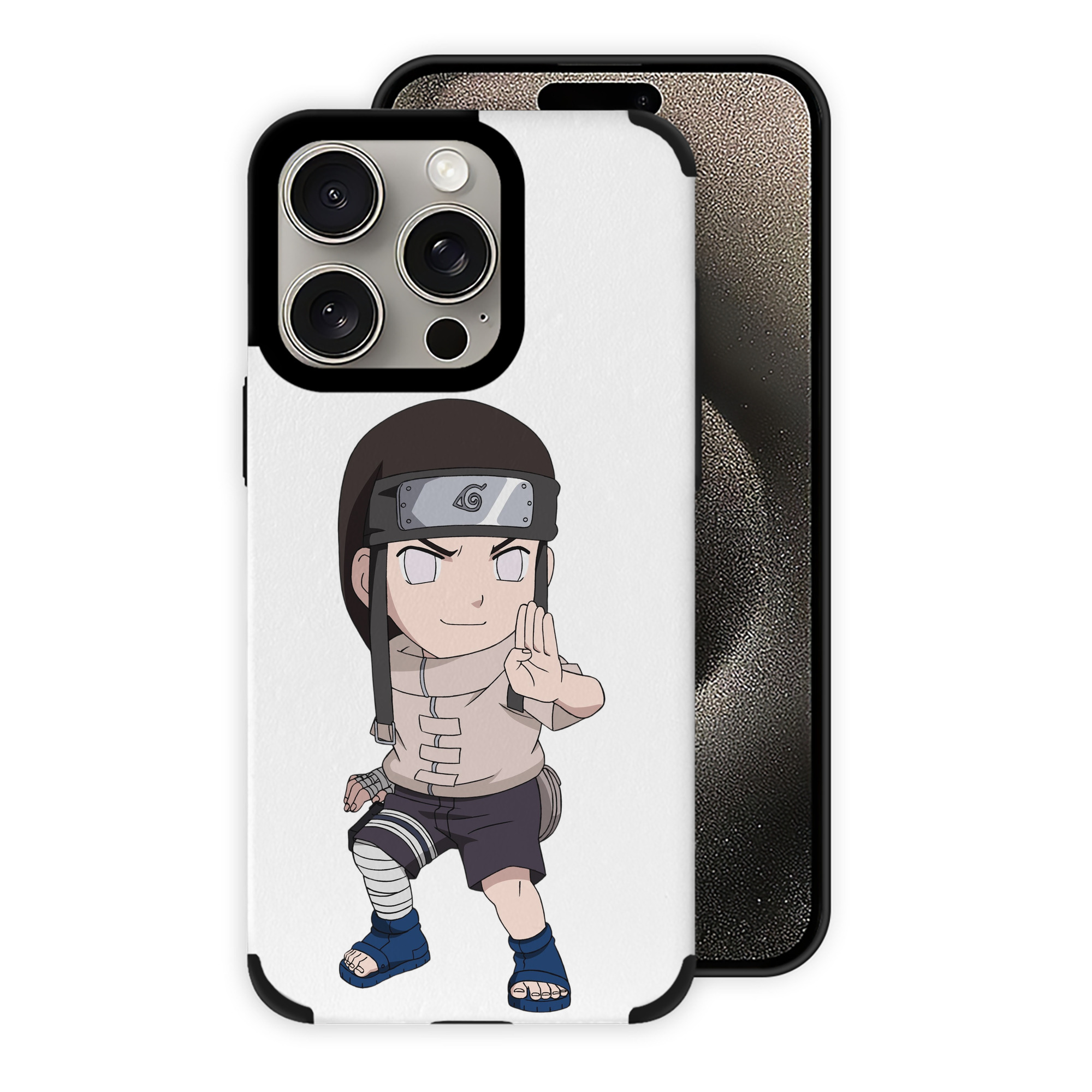 （画像用） NARUTO -ナルト- 日向ネジ Hyūga Neji 【iPhone15ProMax対応】 PUレザー スマホケース 耐衝撃＆黄変防止