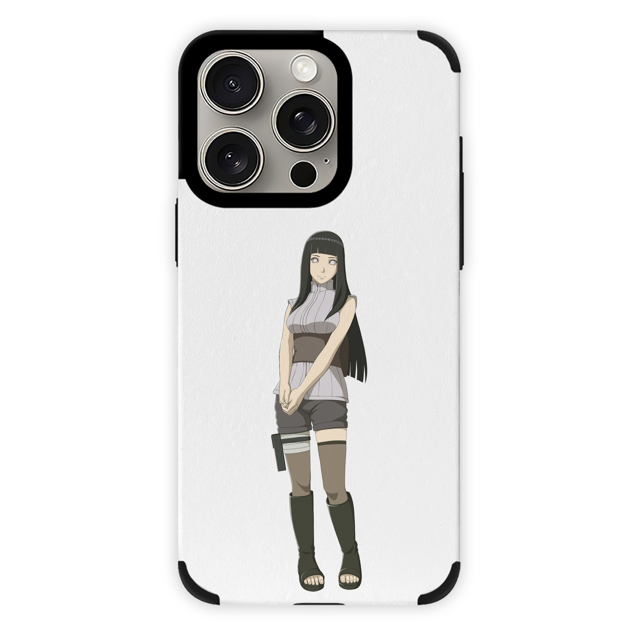 （画像用） NARUTO -ナルト- 日向ヒナタ Hyūga Hinata 【iPhone15ProMax対応】 PUレザー スマホケース 耐衝撃＆黄変防止