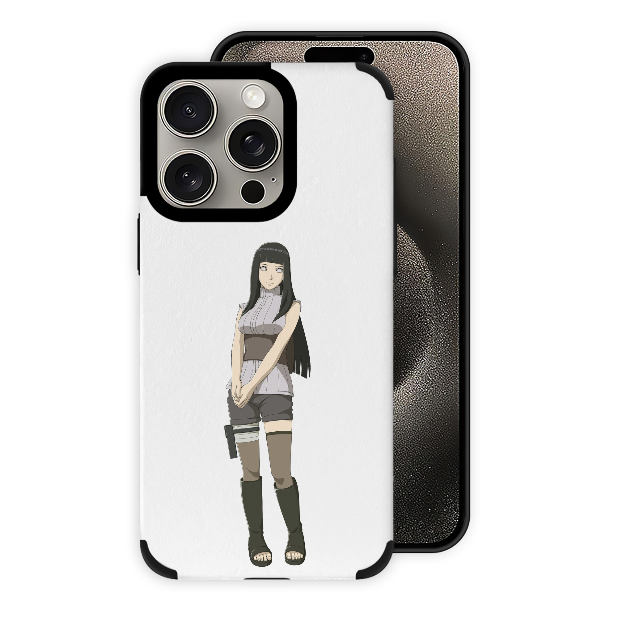 （画像用） NARUTO -ナルト- 日向ヒナタ Hyūga Hinata 【iPhone15ProMax対応】 PUレザー スマホケース 耐衝撃＆黄変防止