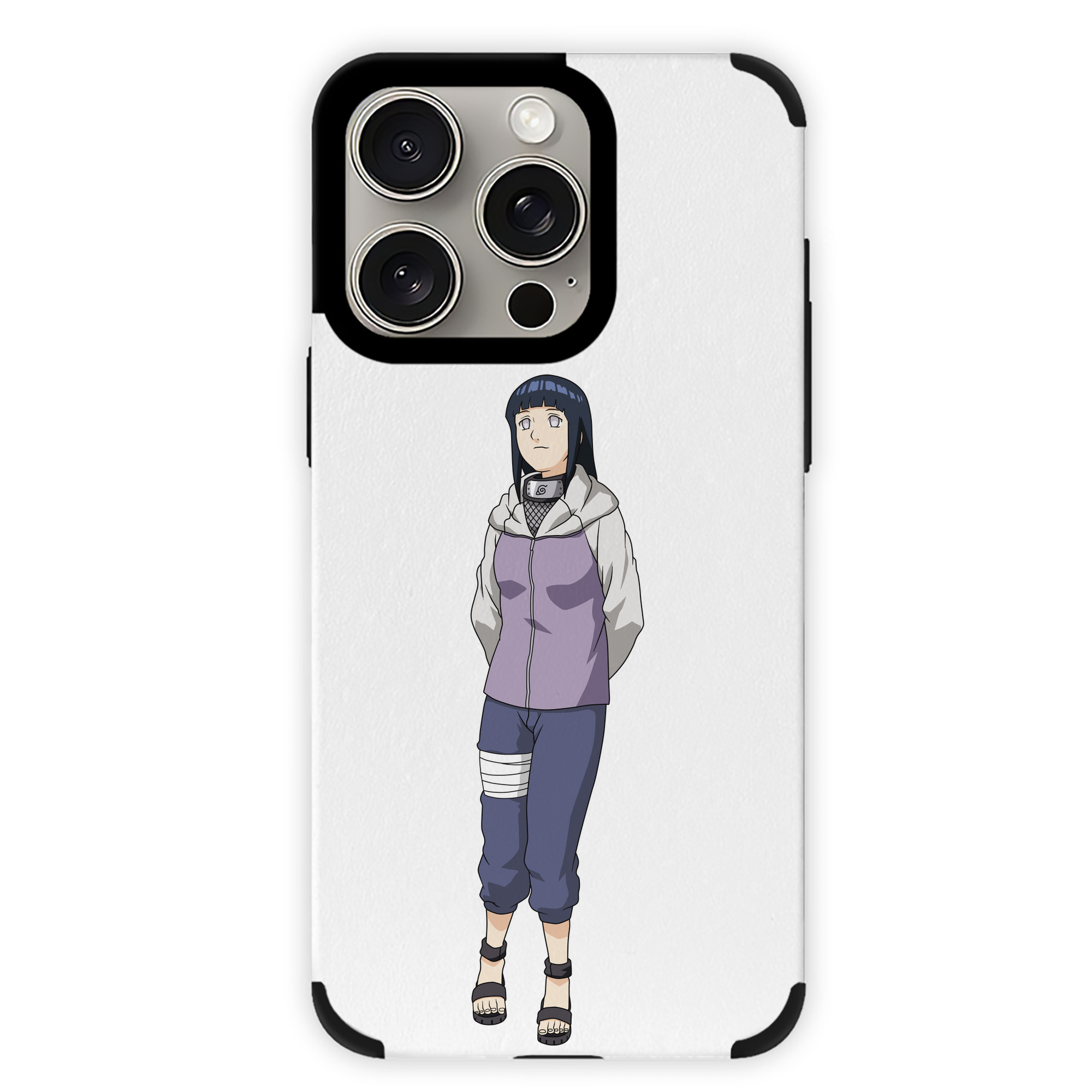 （画像用） NARUTO -ナルト- 日向ヒナタ Hyūga Hinata 【iPhone15ProMax対応】 PUレザー スマホケース 耐衝撃＆黄変防止