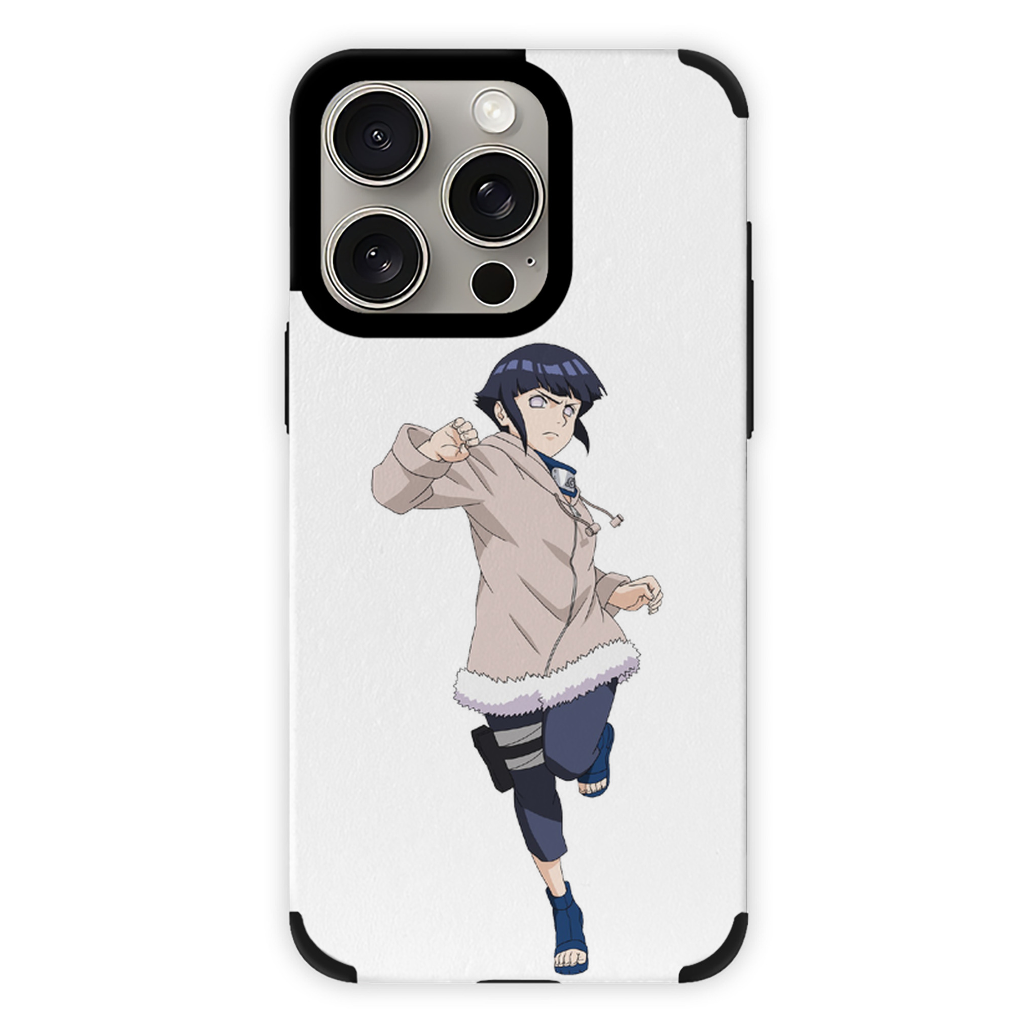 （画像用） NARUTO -ナルト- 日向ヒナタ Hyūga Hinata 【iPhone15ProMax対応】 PUレザー スマホケース 耐衝撃＆黄変防止