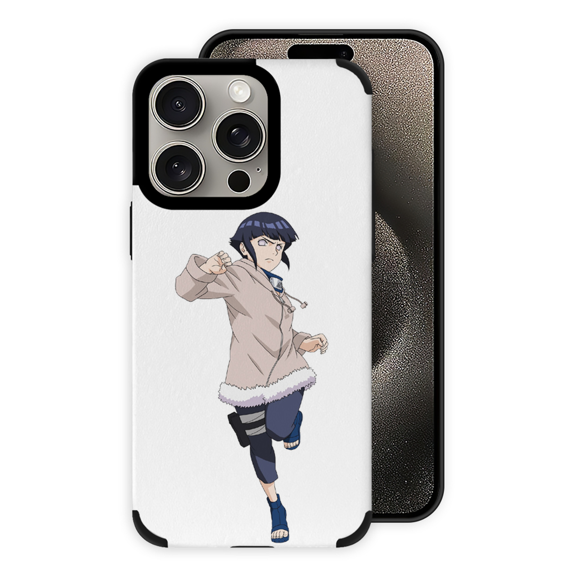 （画像用） NARUTO -ナルト- 日向ヒナタ Hyūga Hinata 【iPhone15ProMax対応】 PUレザー スマホケース 耐衝撃＆黄変防止
