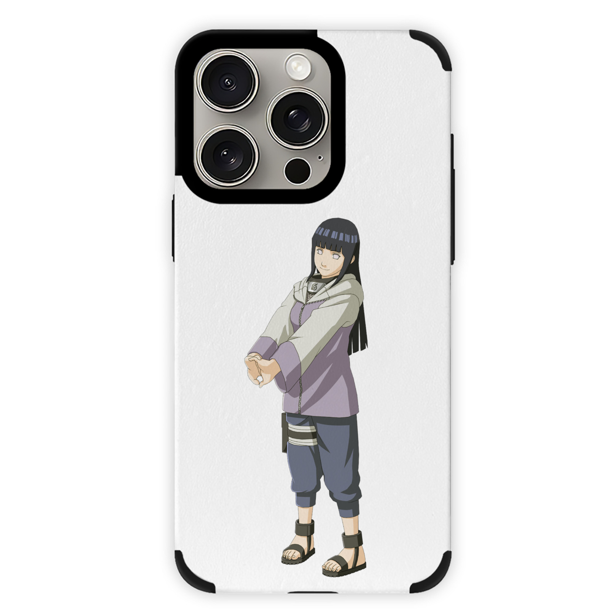 （画像用） NARUTO -ナルト- 日向ヒナタ Hyūga Hinata 【iPhone15ProMax対応】 PUレザー スマホケース 耐衝撃＆黄変防止