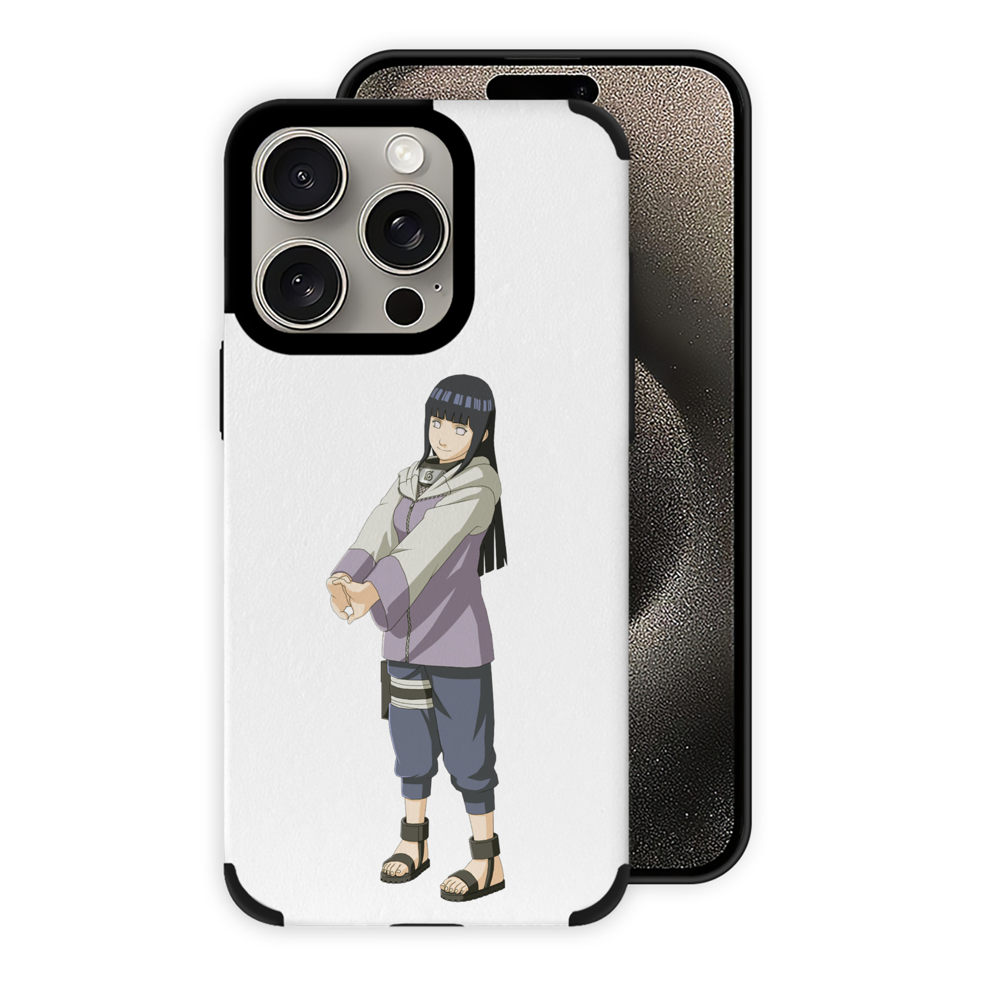 （画像用） NARUTO -ナルト- 日向ヒナタ Hyūga Hinata 【iPhone15ProMax対応】 PUレザー スマホケース 耐衝撃＆黄変防止