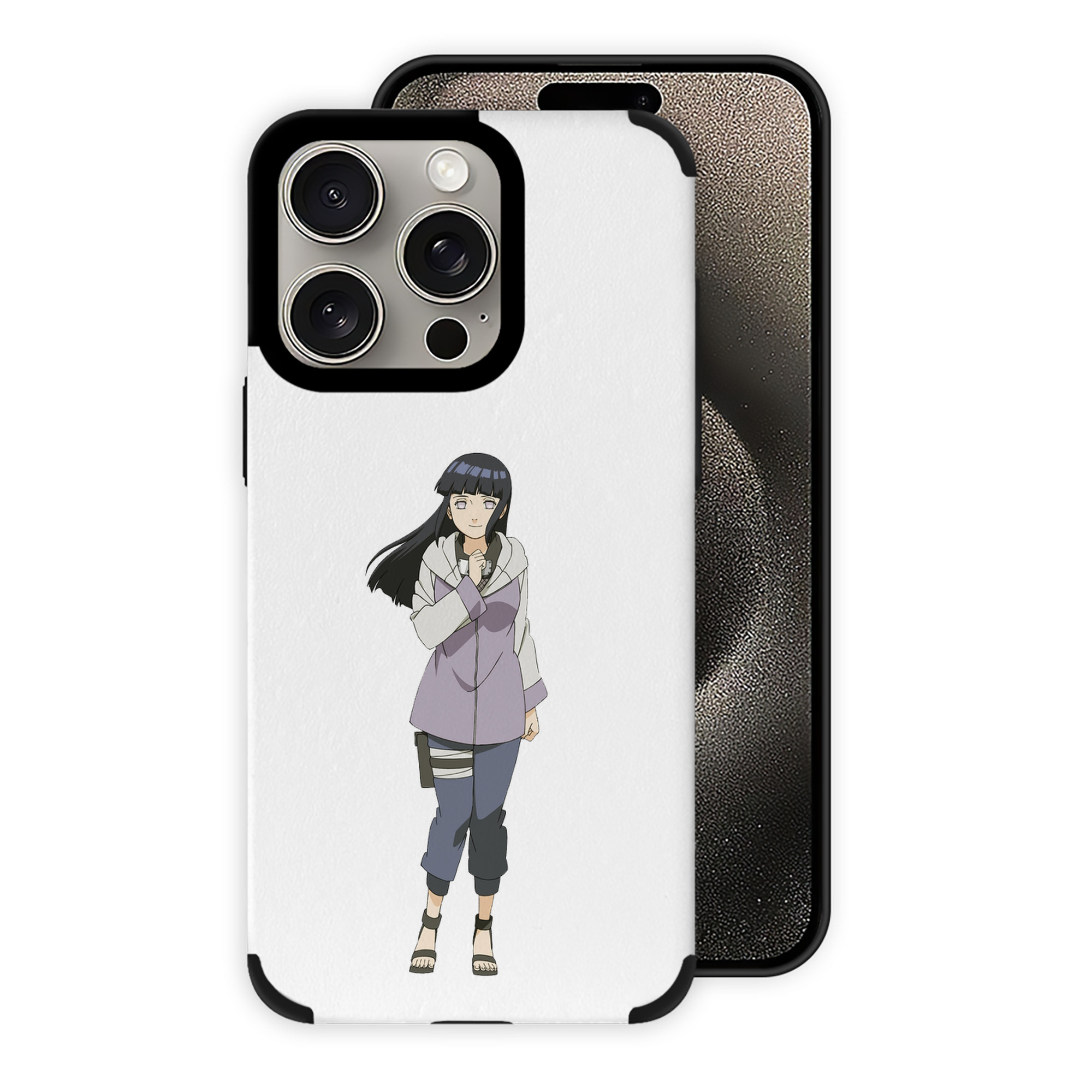 （画像用） NARUTO -ナルト- 日向ヒナタ Hyūga Hinata 【iPhone15ProMax対応】 PUレザー スマホケース 耐衝撃＆黄変防止