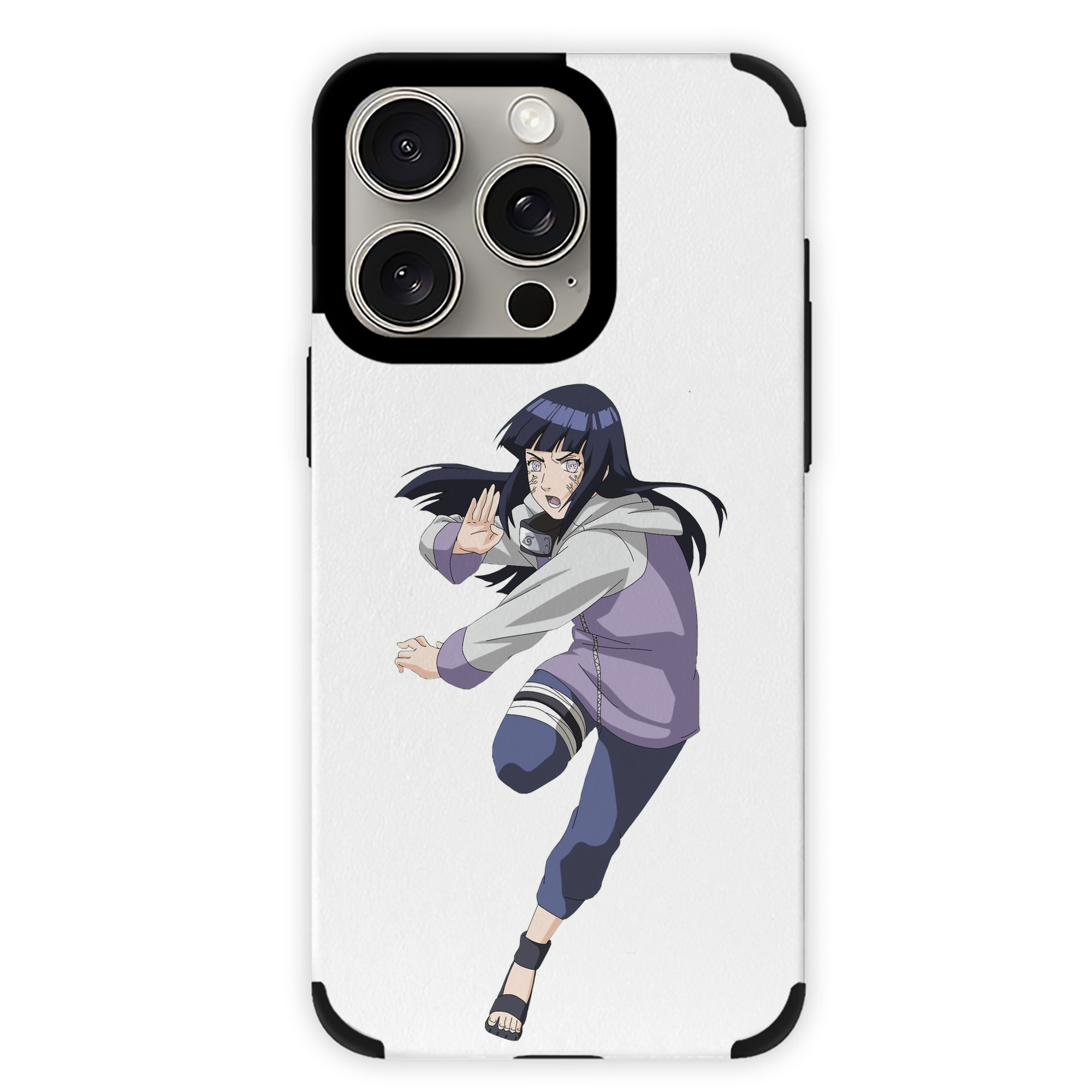 （画像用） NARUTO -ナルト- 日向ヒナタ Hyūga Hinata 【iPhone15ProMax対応】 PUレザー スマホケース 耐衝撃＆黄変防止