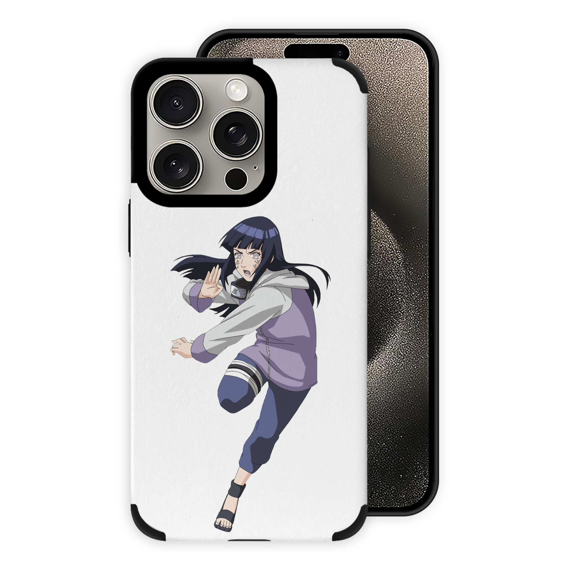 （画像用） NARUTO -ナルト- 日向ヒナタ Hyūga Hinata 【iPhone15ProMax対応】 PUレザー スマホケース 耐衝撃＆黄変防止
