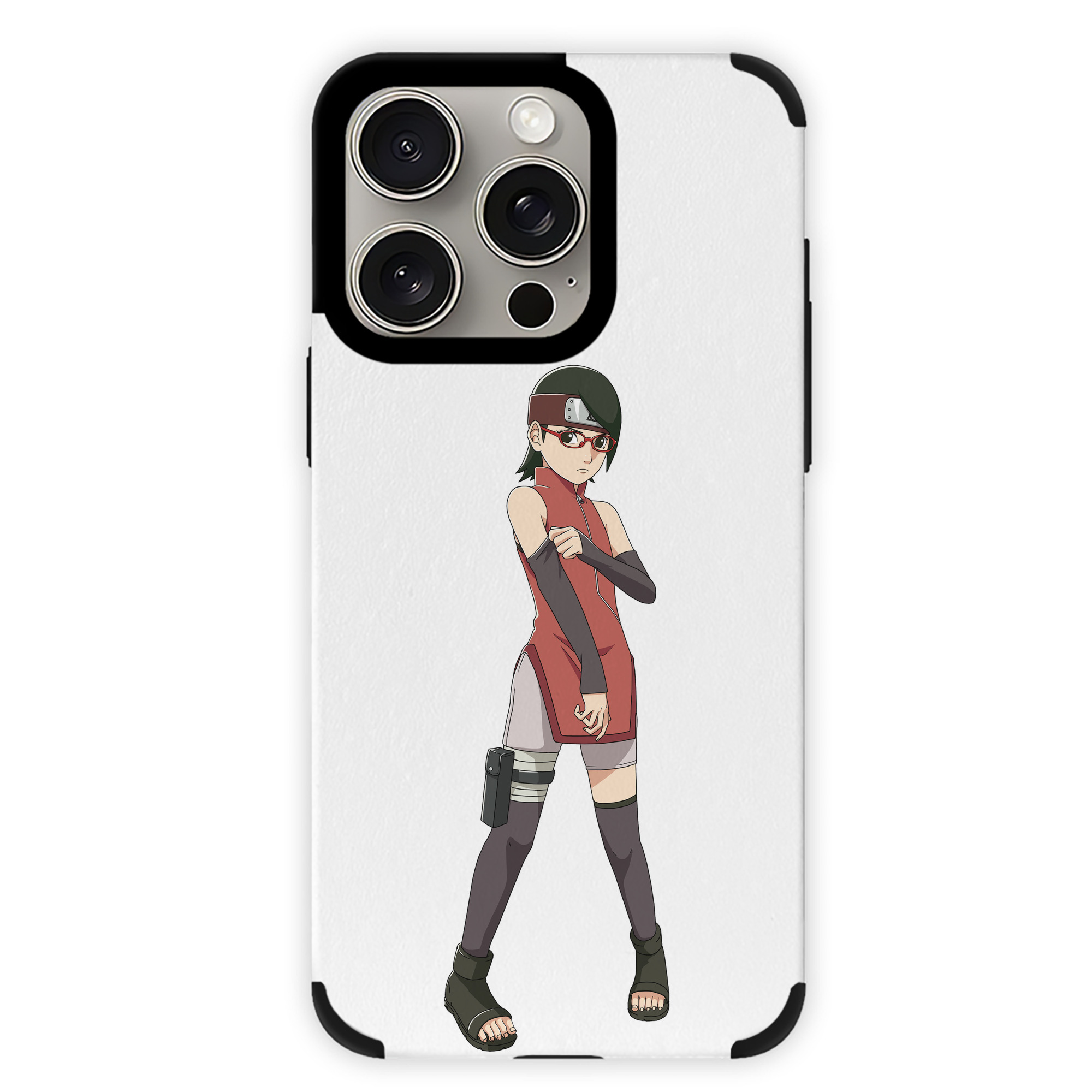 （画像用） NARUTO -ナルト- うちは サラダ Uchiha Sarada 【iPhone15ProMax対応】 PUレザー スマホケース 耐衝撃＆黄変防止
