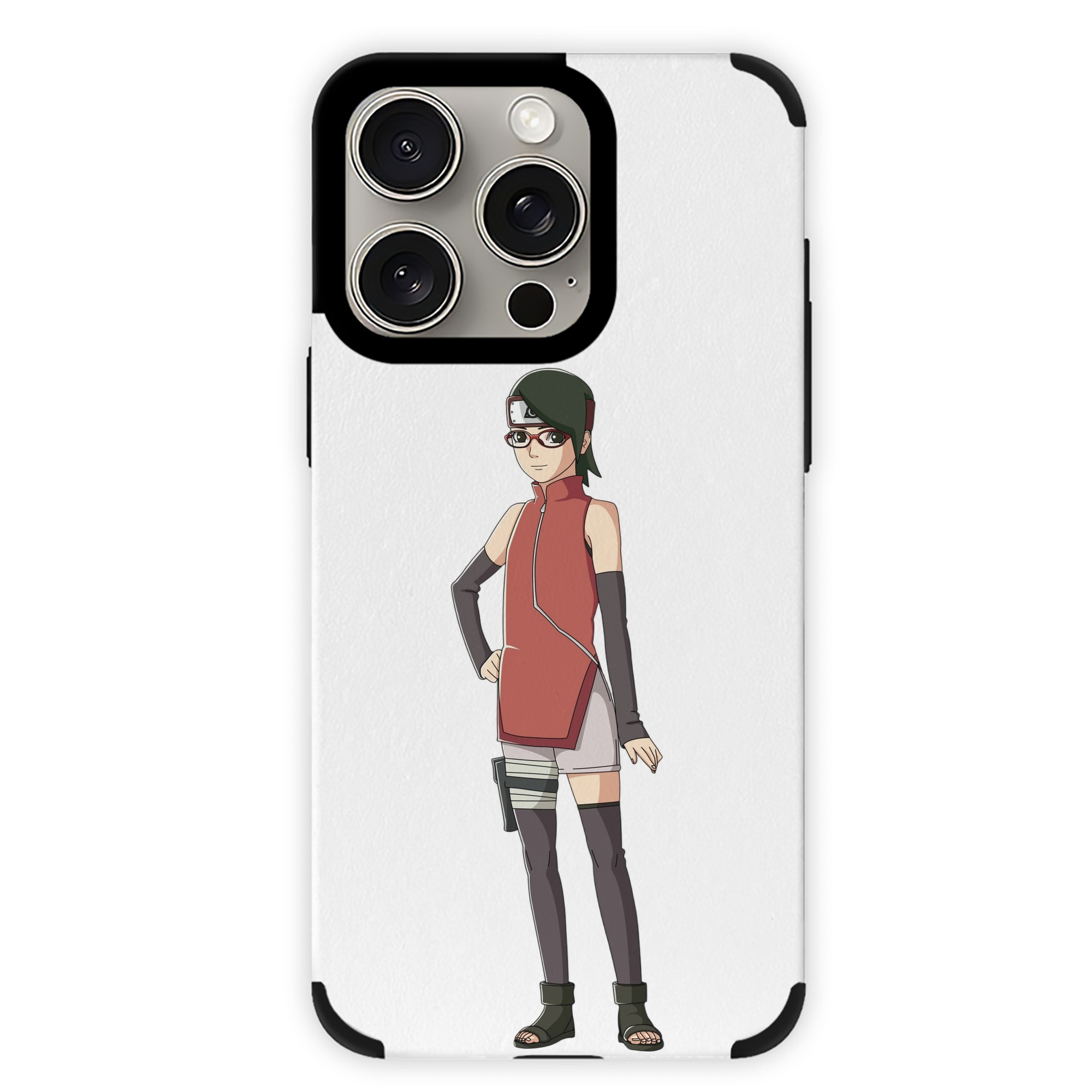 （画像用） NARUTO -ナルト- うちは サラダ Uchiha Sarada 【iPhone15ProMax対応】 PUレザー スマホケース 耐衝撃＆黄変防止