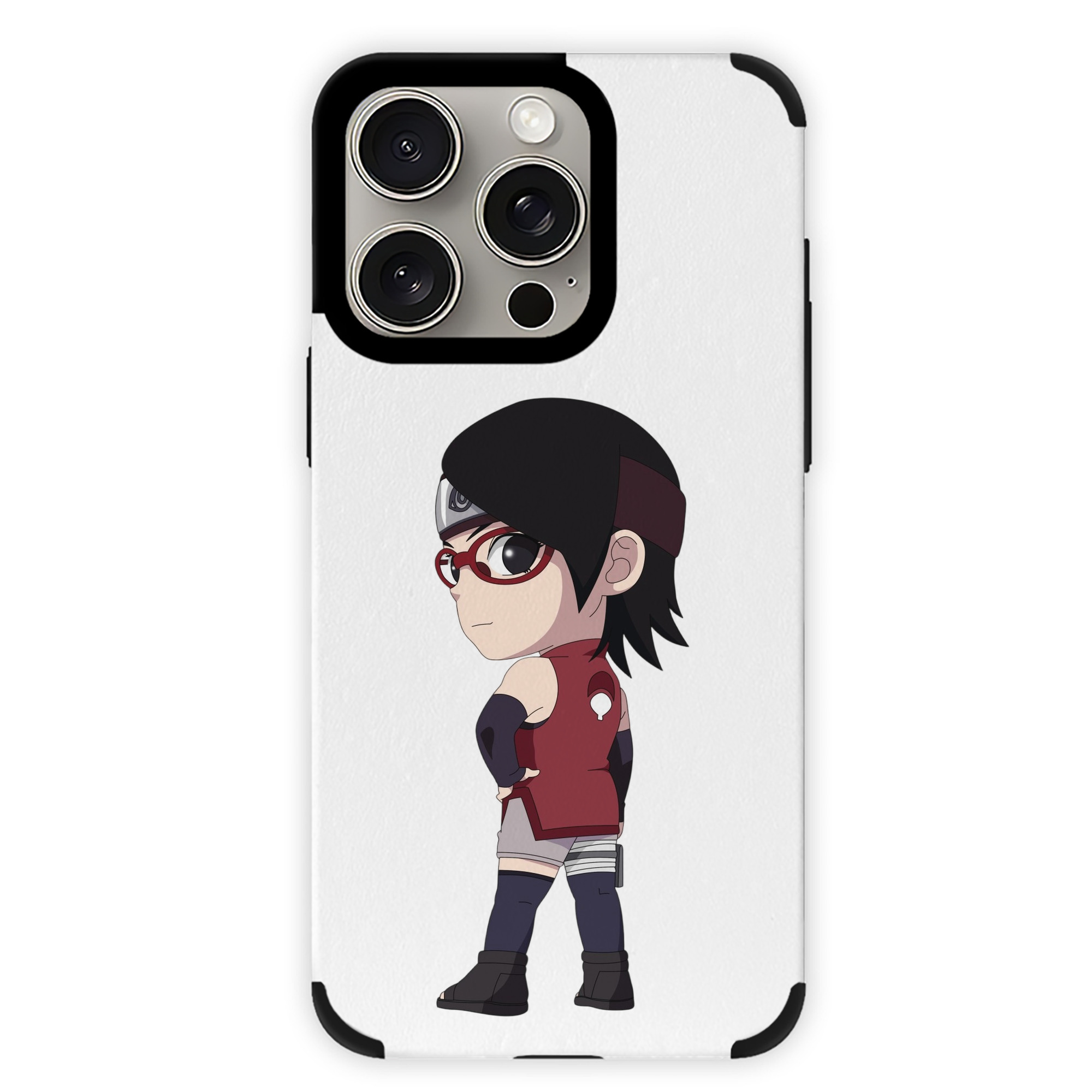 （画像用） NARUTO -ナルト- うちは サラダ Uchiha Sarada 【iPhone15ProMax対応】 PUレザー スマホケース 耐衝撃＆黄変防止