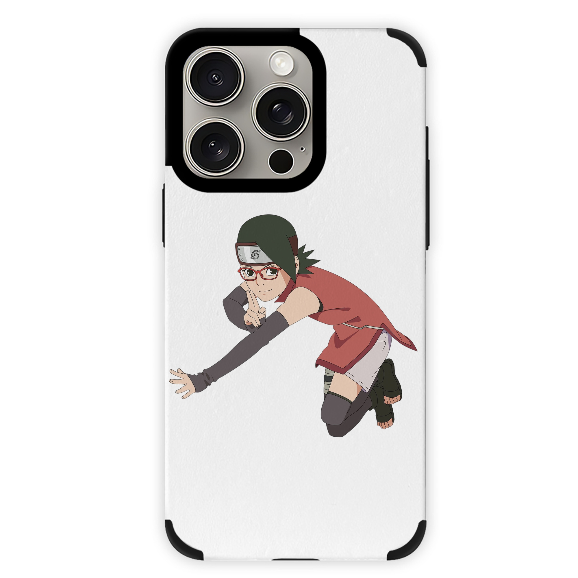 （画像用） NARUTO -ナルト- うちは サラダ Uchiha Sarada 【iPhone15ProMax対応】 PUレザー スマホケース 耐衝撃＆黄変防止