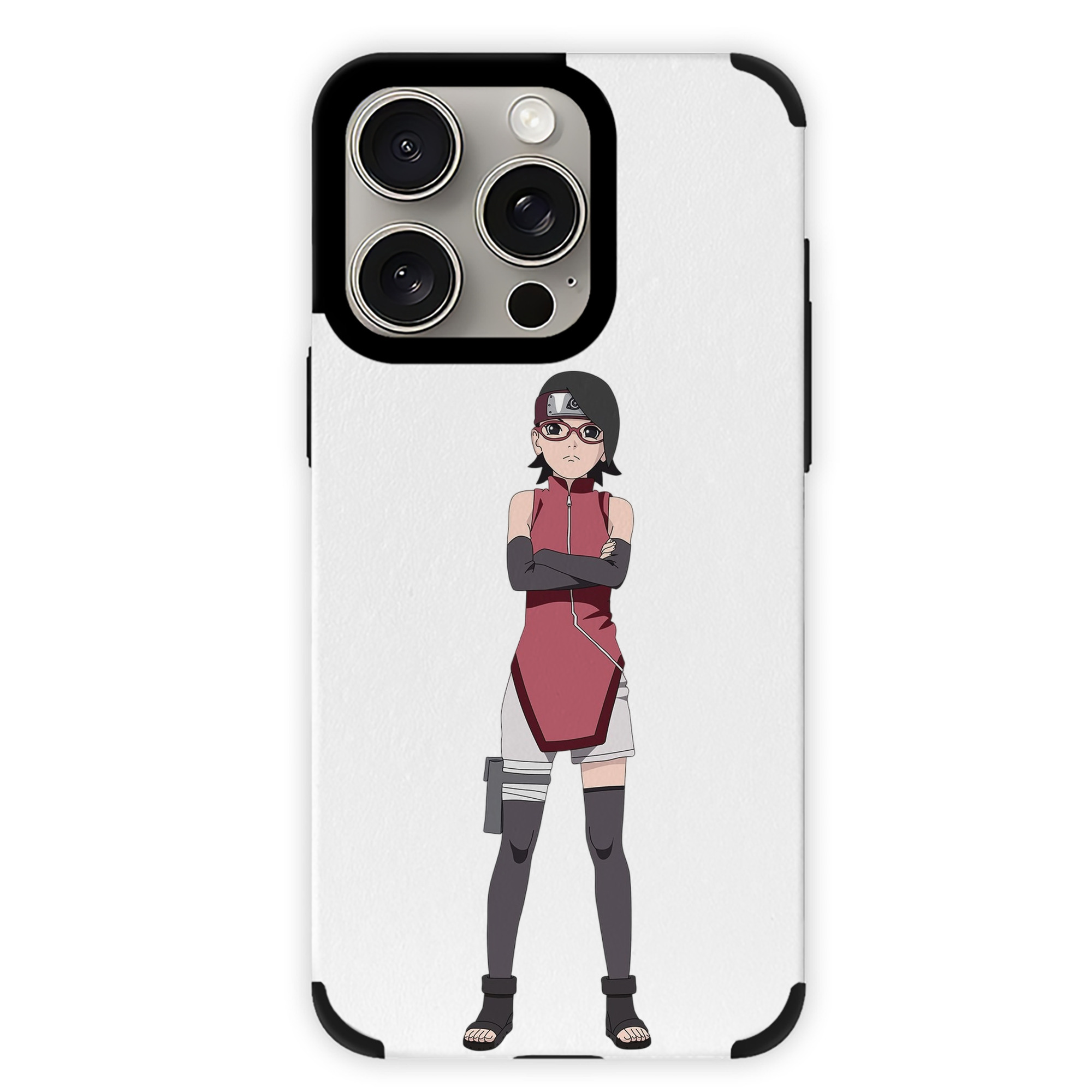 （画像用） NARUTO -ナルト- うちは サラダ Uchiha Sarada 【iPhone15ProMax対応】 PUレザー スマホケース 耐衝撃＆黄変防止
