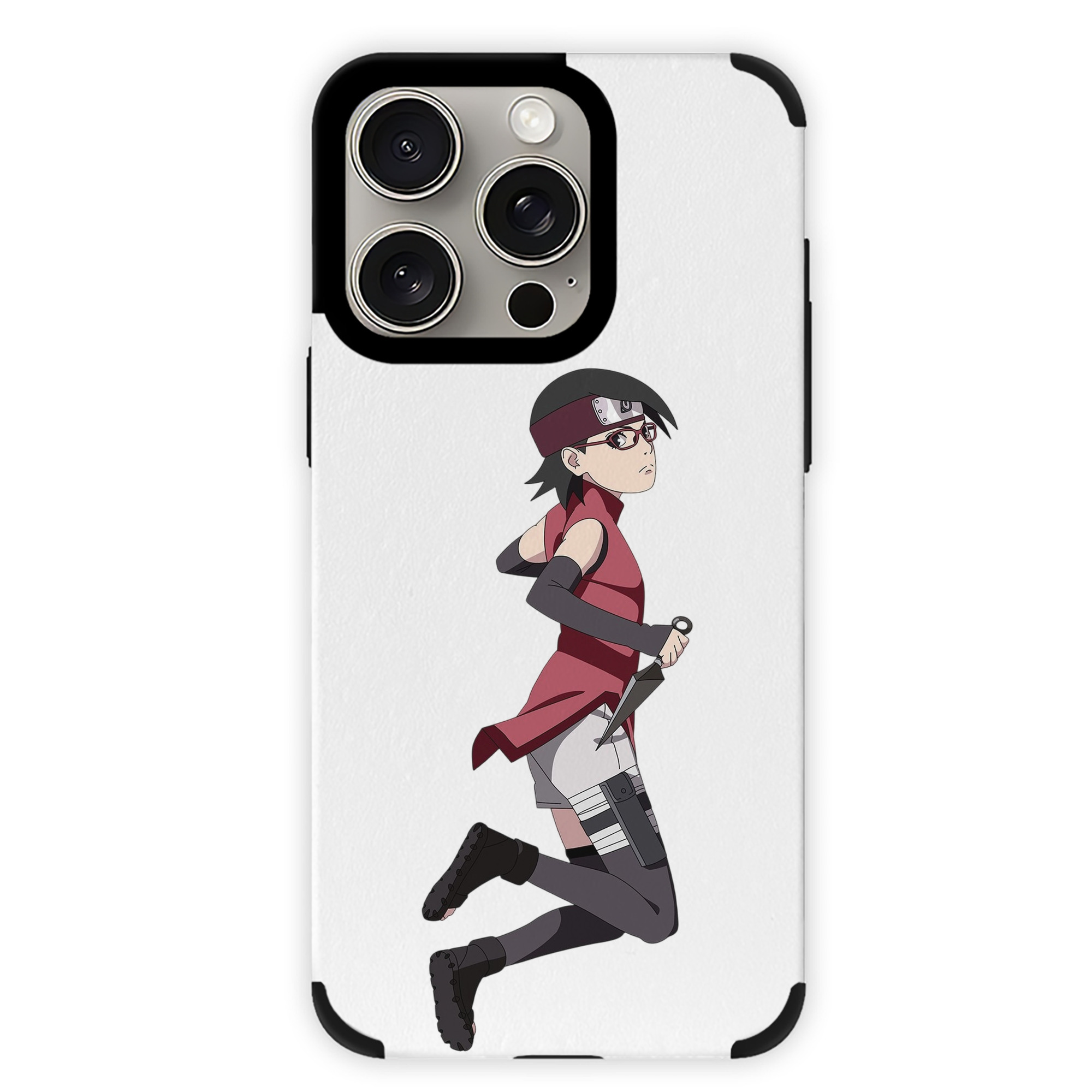（画像用） NARUTO -ナルト- うちは サラダ Uchiha Sarada 【iPhone15ProMax対応】 PUレザー スマホケース 耐衝撃＆黄変防止