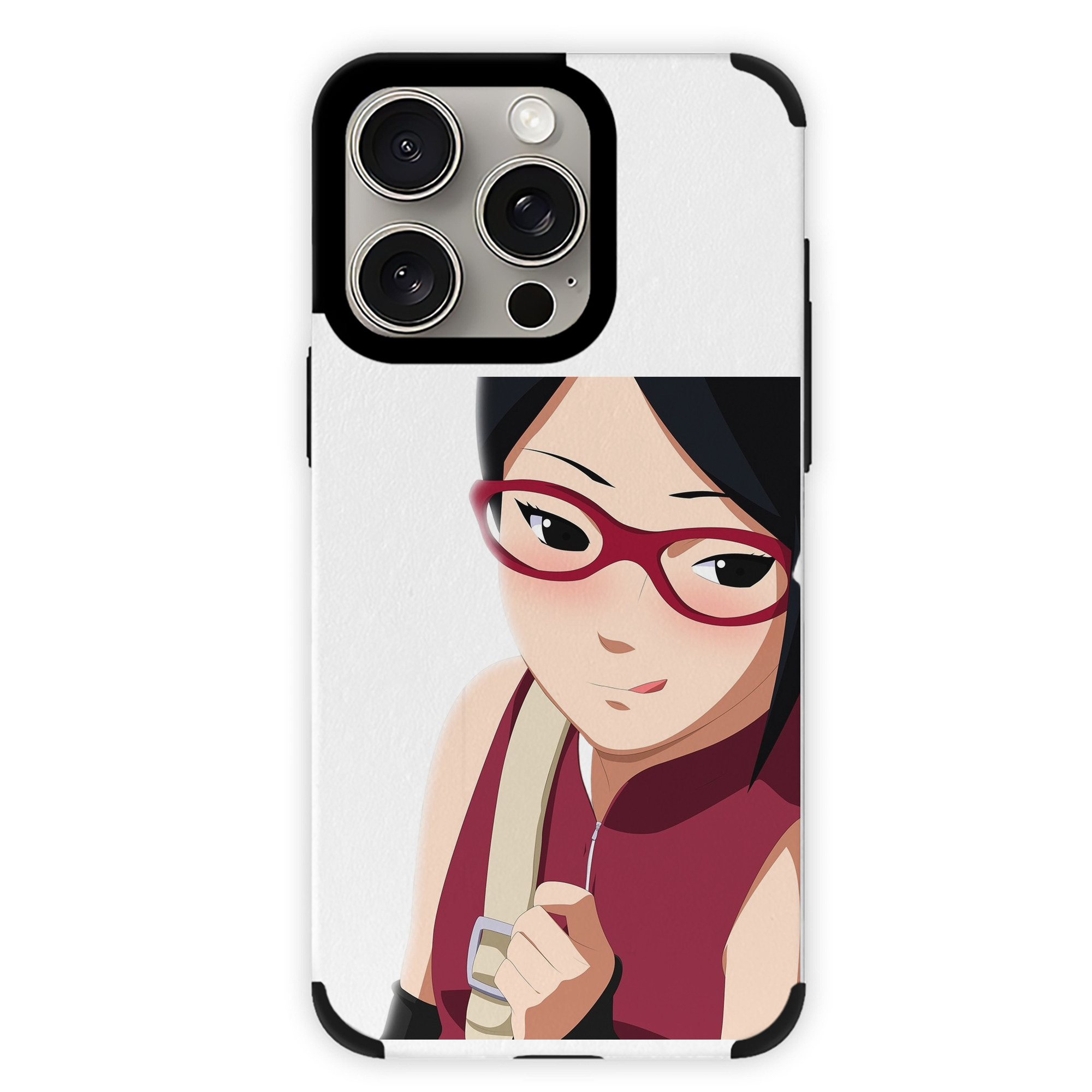 （画像用） NARUTO -ナルト- うちは サラダ Uchiha Sarada 【iPhone15ProMax対応】 PUレザー スマホケース 耐衝撃＆黄変防止