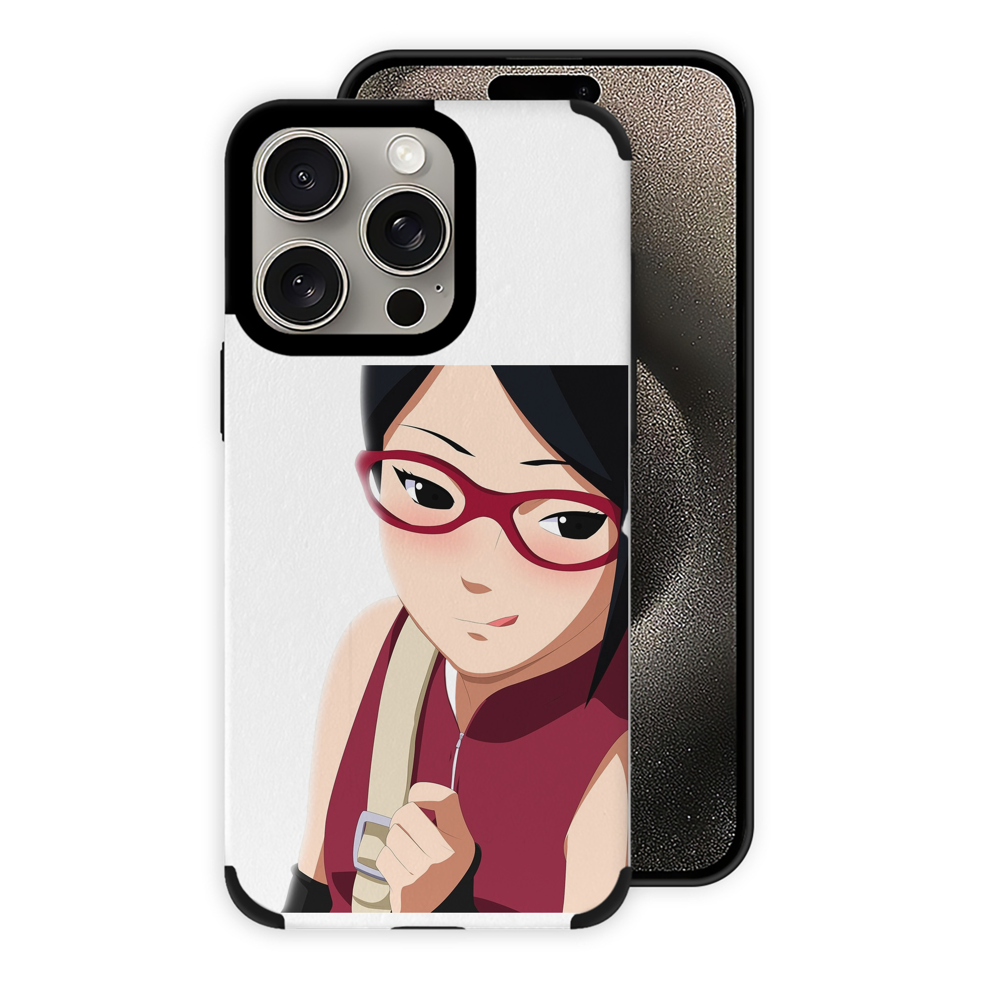 （画像用） NARUTO -ナルト- うちは サラダ Uchiha Sarada 【iPhone15ProMax対応】 PUレザー スマホケース 耐衝撃＆黄変防止