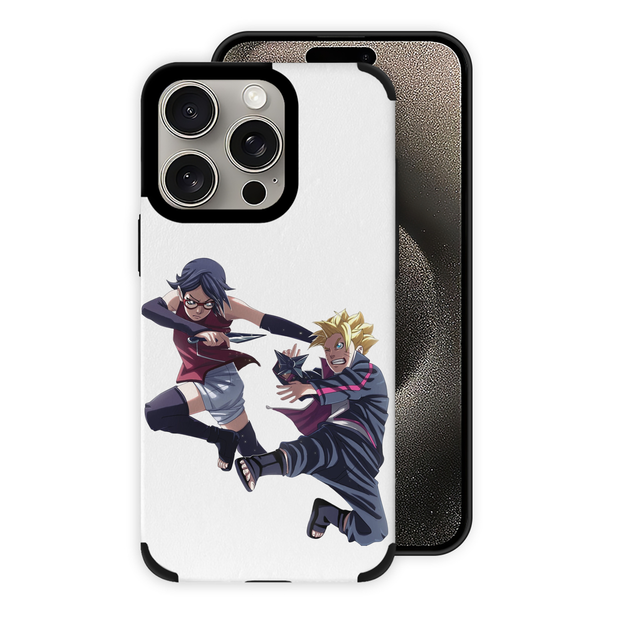 （画像用） NARUTO -ナルト- うちは サラダ Uchiha Sarada 【iPhone15ProMax対応】 PUレザー スマホケース 耐衝撃＆黄変防止
