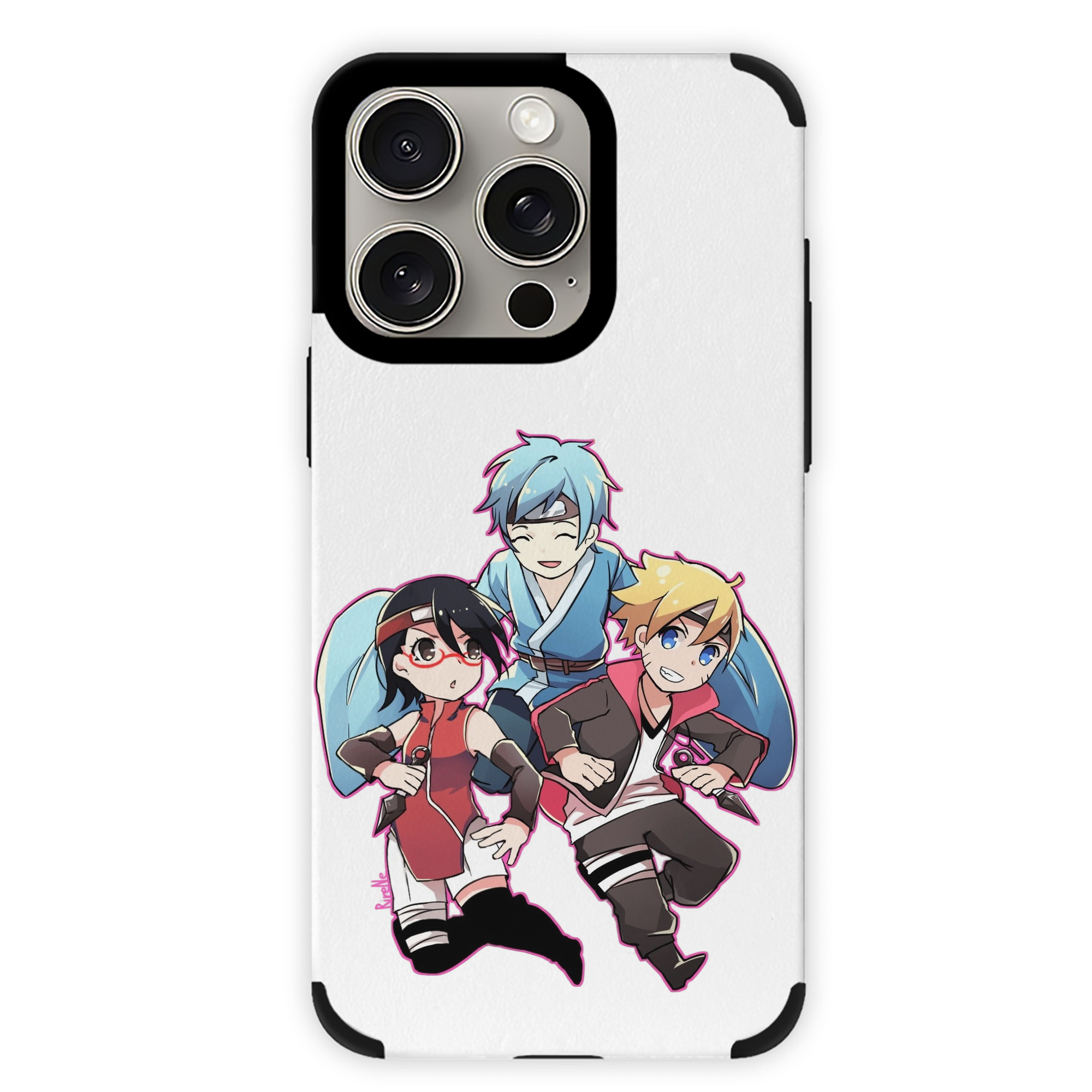 （画像用） NARUTO -ナルト- うちは サラダ Uchiha Sarada 【iPhone15ProMax対応】 PUレザー スマホケース 耐衝撃＆黄変防止
