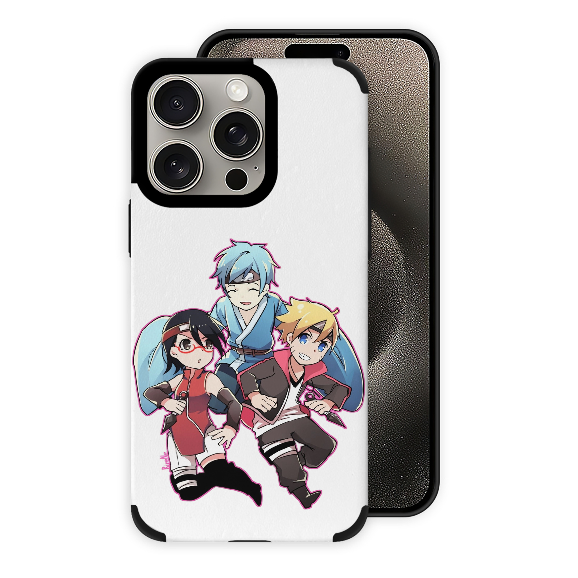 （画像用） NARUTO -ナルト- うちは サラダ Uchiha Sarada 【iPhone15ProMax対応】 PUレザー スマホケース 耐衝撃＆黄変防止