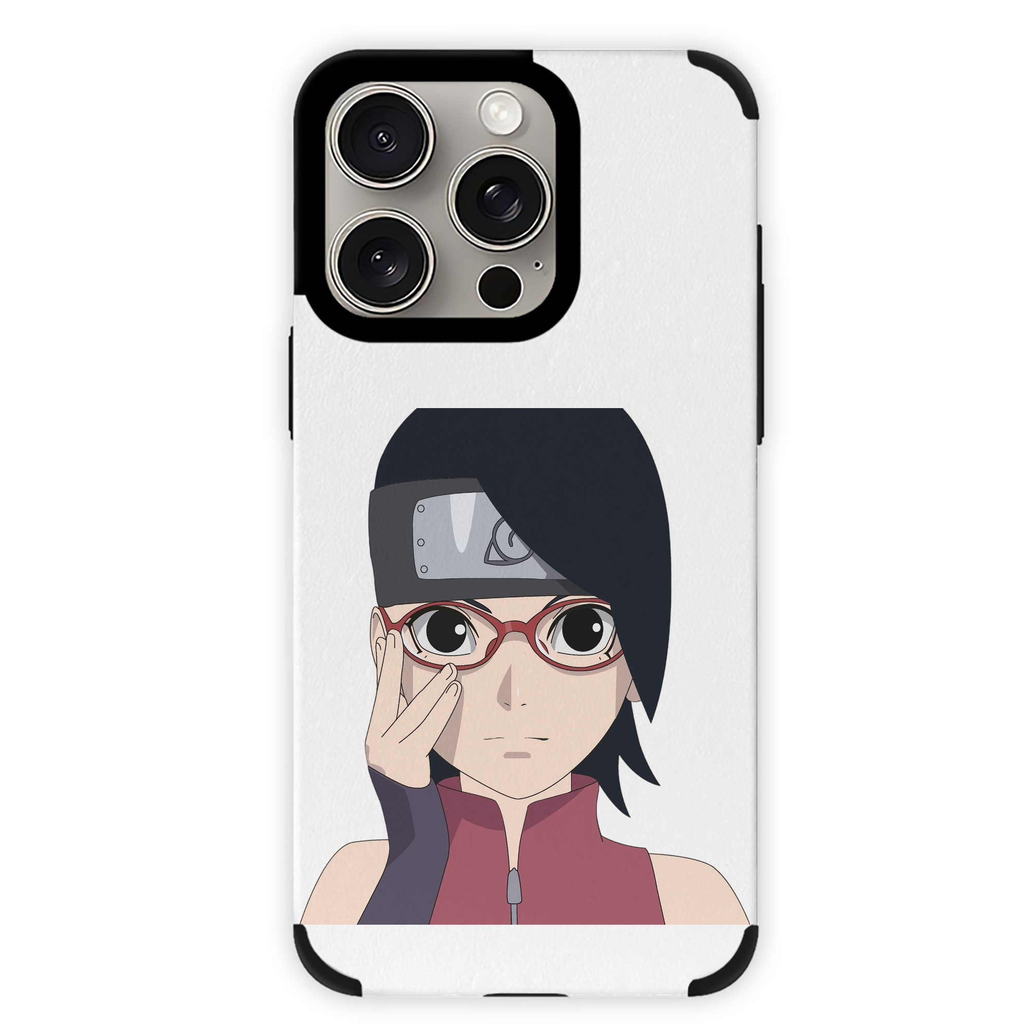 （画像用） NARUTO -ナルト- うちは サラダ Uchiha Sarada 【iPhone15ProMax対応】 PUレザー スマホケース 耐衝撃＆黄変防止