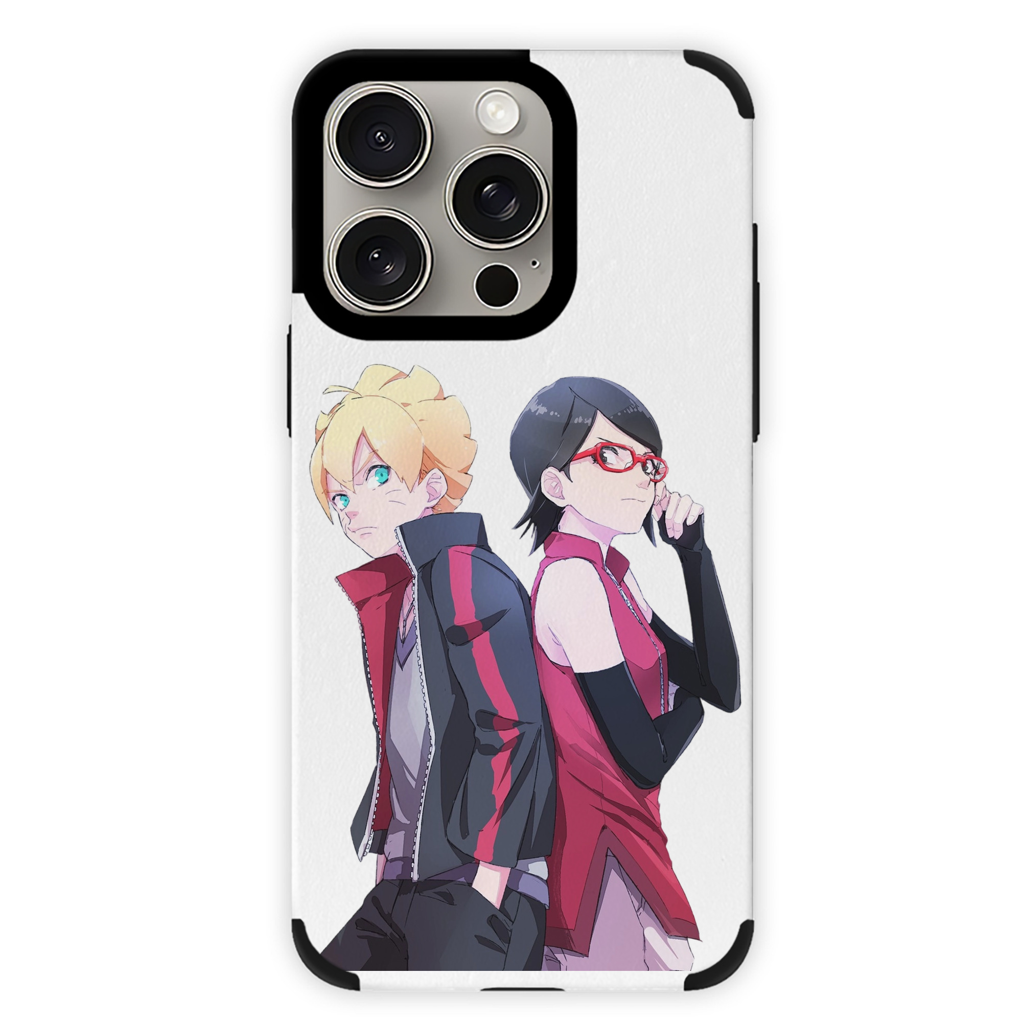 （画像用） NARUTO -ナルト- うちは サラダ Uchiha Sarada 【iPhone15ProMax対応】 PUレザー スマホケース 耐衝撃＆黄変防止