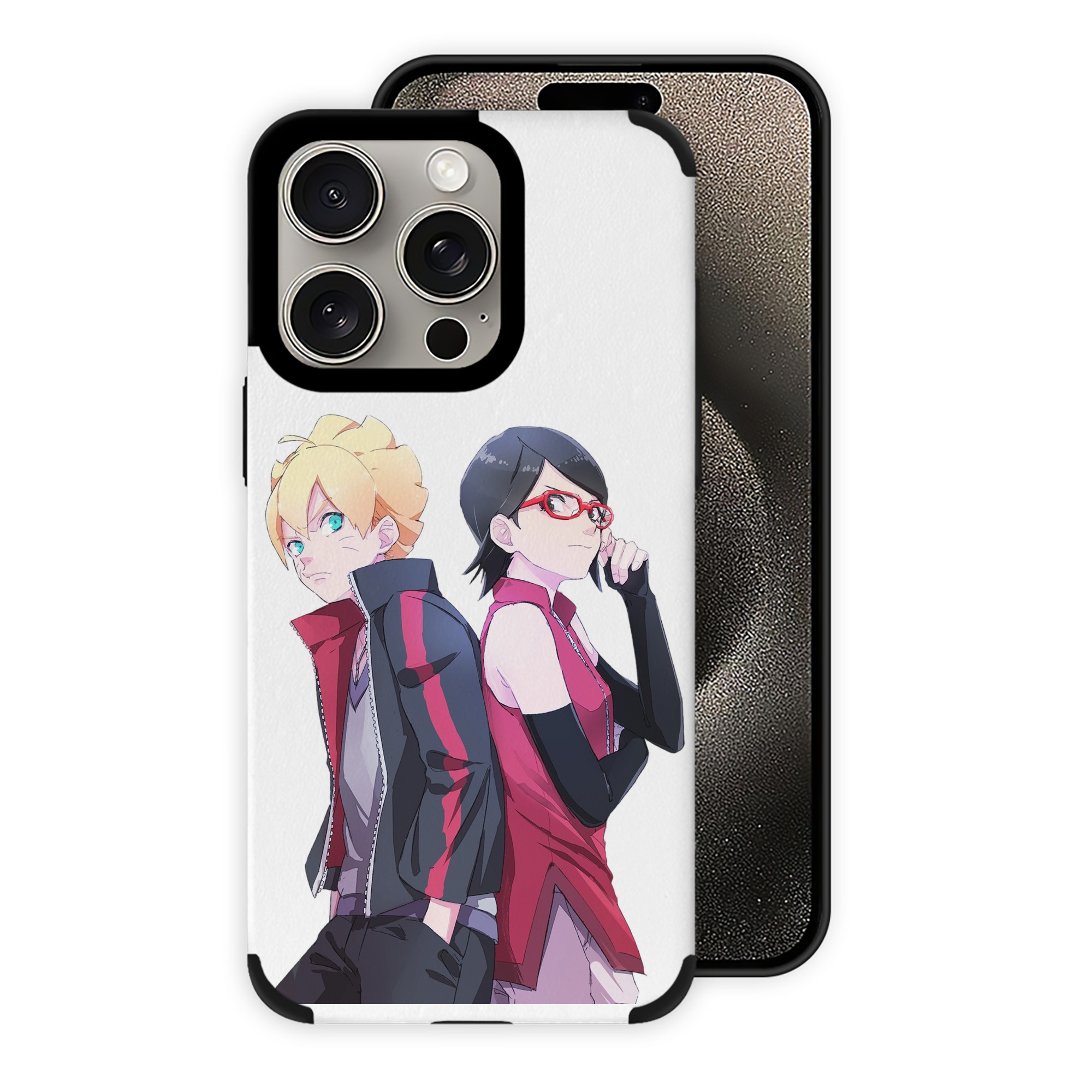 （画像用） NARUTO -ナルト- うちは サラダ Uchiha Sarada 【iPhone15ProMax対応】 PUレザー スマホケース 耐衝撃＆黄変防止