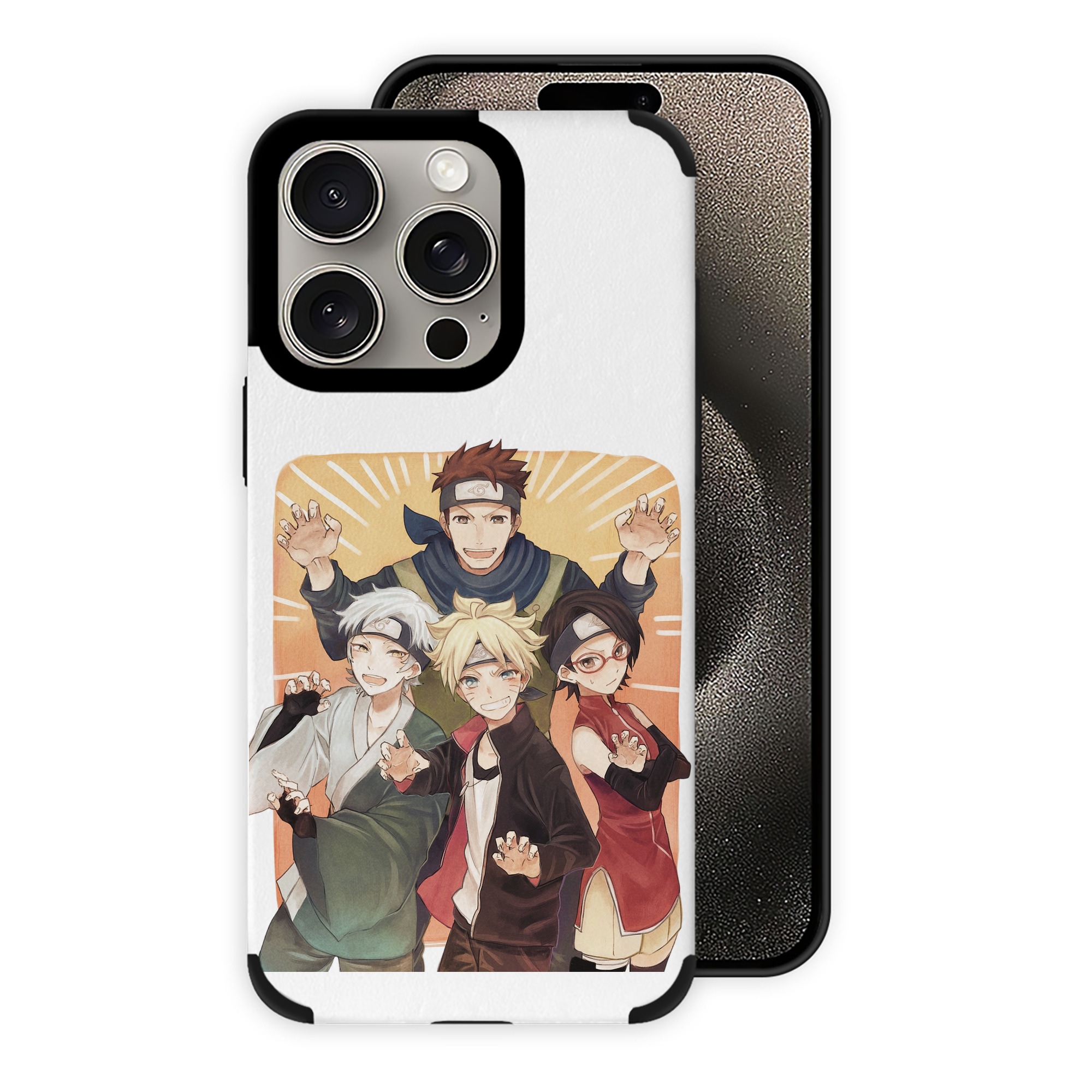 （画像用） NARUTO -ナルト- うちは サラダ Uchiha Sarada 【iPhone15ProMax対応】 PUレザー スマホケース 耐衝撃＆黄変防止