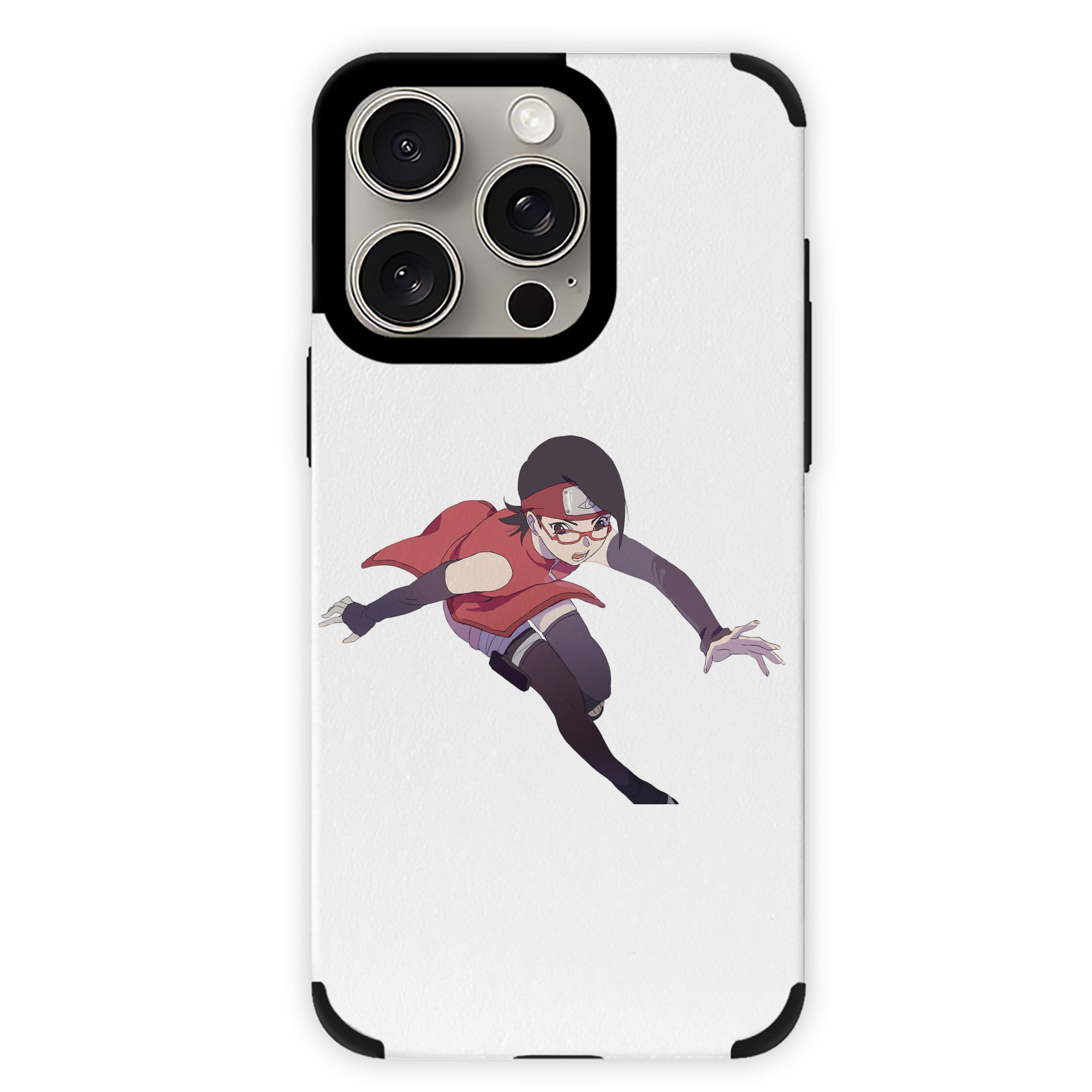 （画像用） NARUTO -ナルト- うちは サラダ Uchiha Sarada 【iPhone15ProMax対応】 PUレザー スマホケース 耐衝撃＆黄変防止