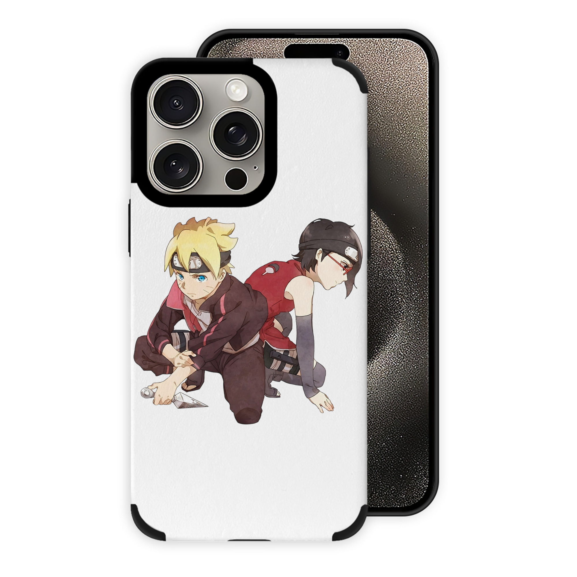 （画像用） NARUTO -ナルト- うちは サラダ Uchiha Sarada 【iPhone15ProMax対応】 PUレザー スマホケース 耐衝撃＆黄変防止