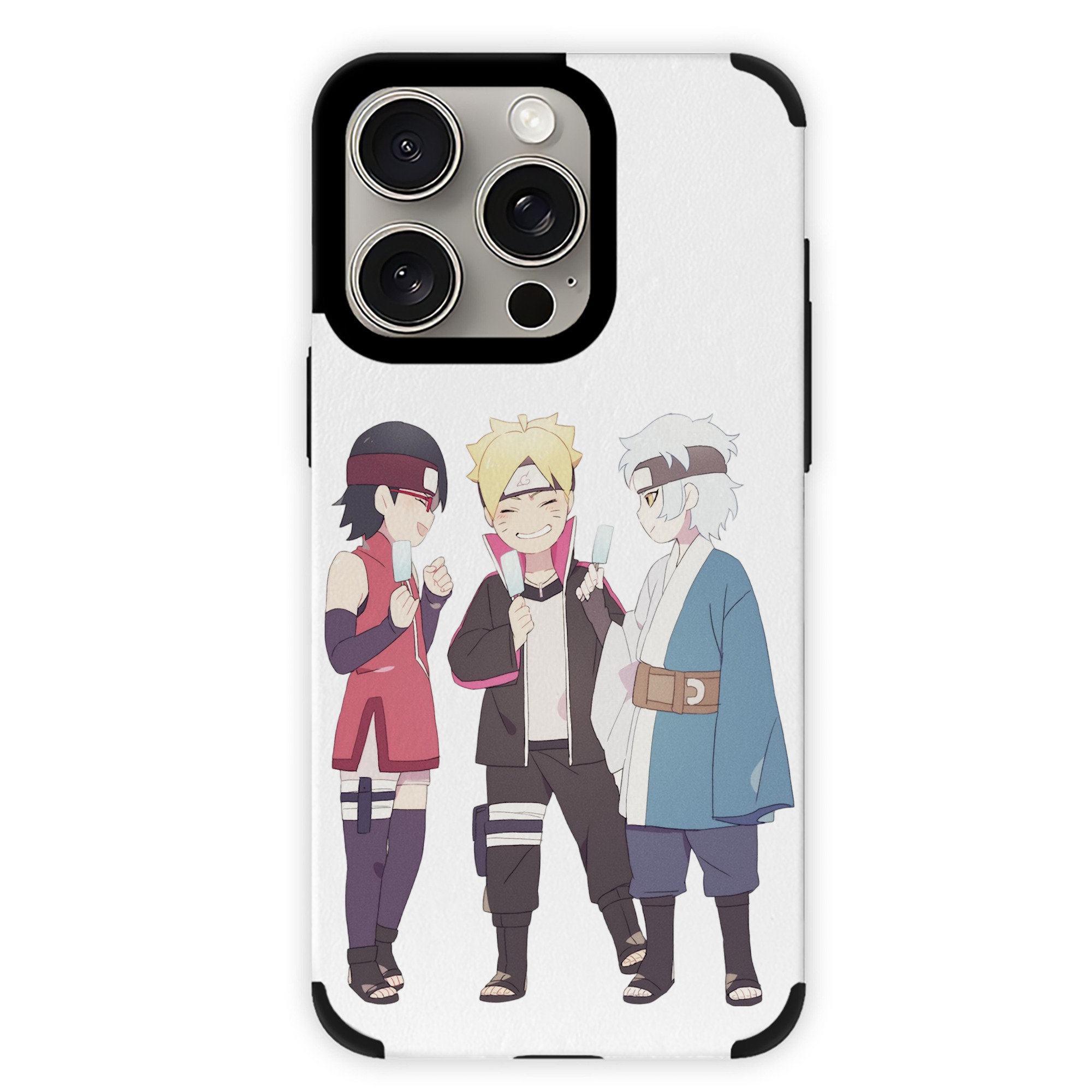 （画像用） NARUTO -ナルト- うちは サラダ Uchiha Sarada 【iPhone15ProMax対応】 PUレザー スマホケース 耐衝撃＆黄変防止
