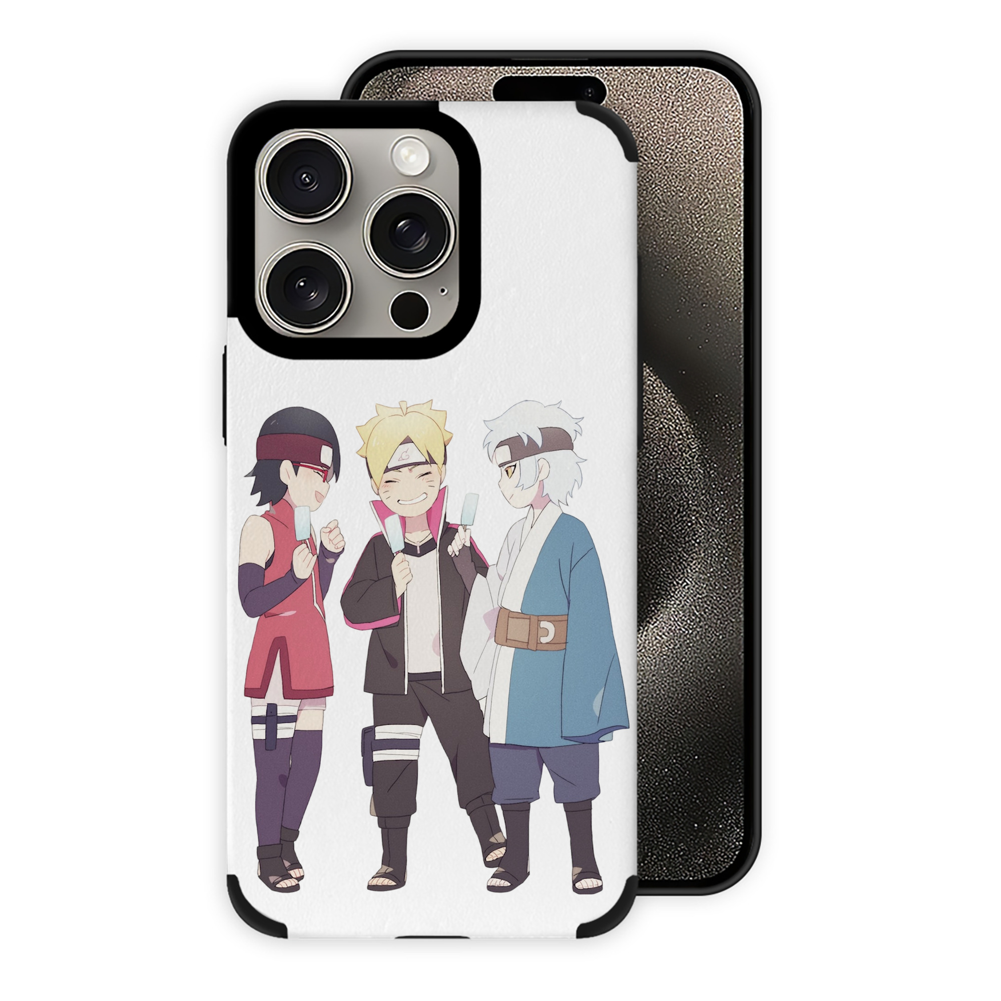 （画像用） NARUTO -ナルト- うちは サラダ Uchiha Sarada 【iPhone15ProMax対応】 PUレザー スマホケース 耐衝撃＆黄変防止