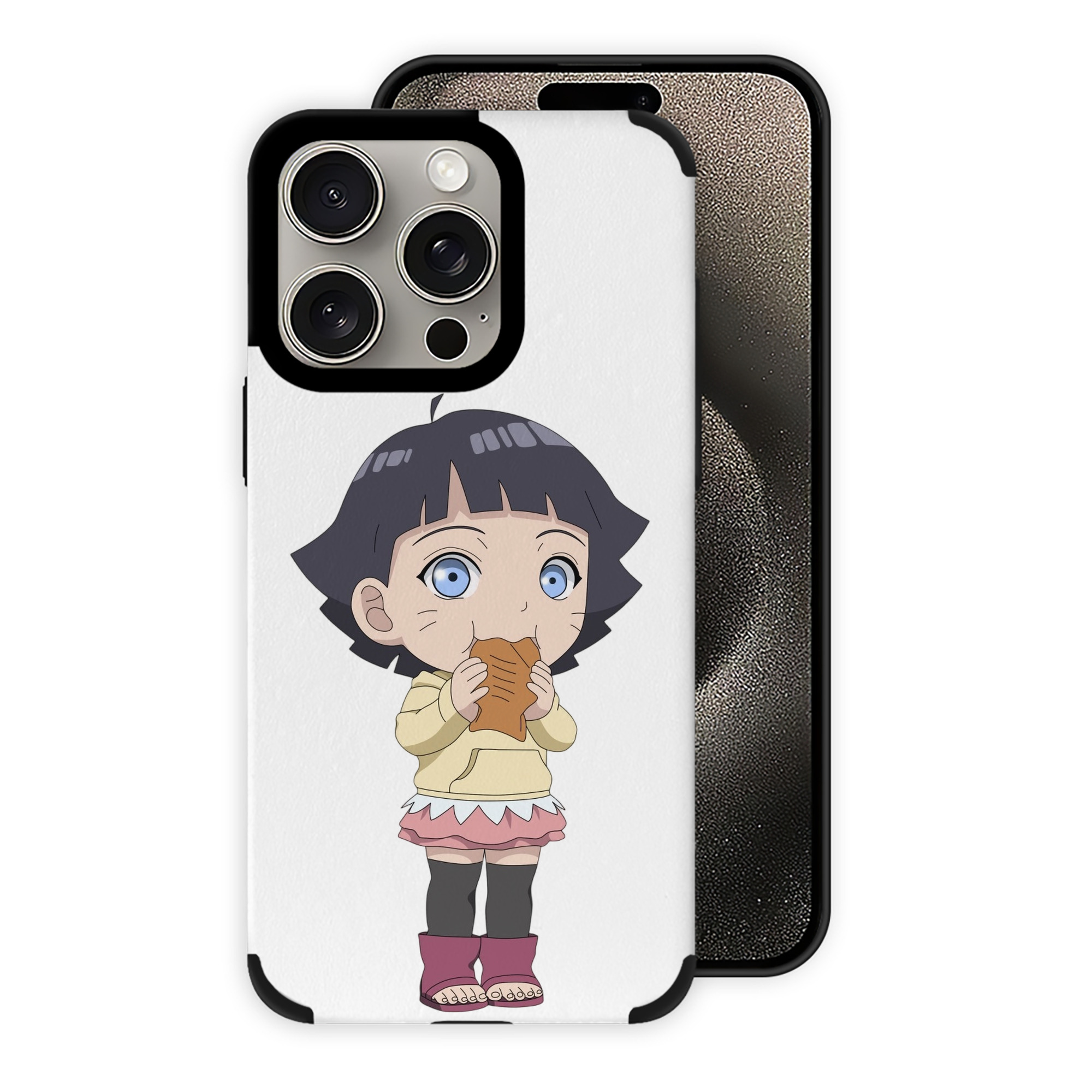 （画像用） NARUTO -ナルト- うずまき ヒマワリ Uzumaki Himawari 【iPhone15ProMax対応】 PUレザー スマホケース 耐衝撃＆黄変防止