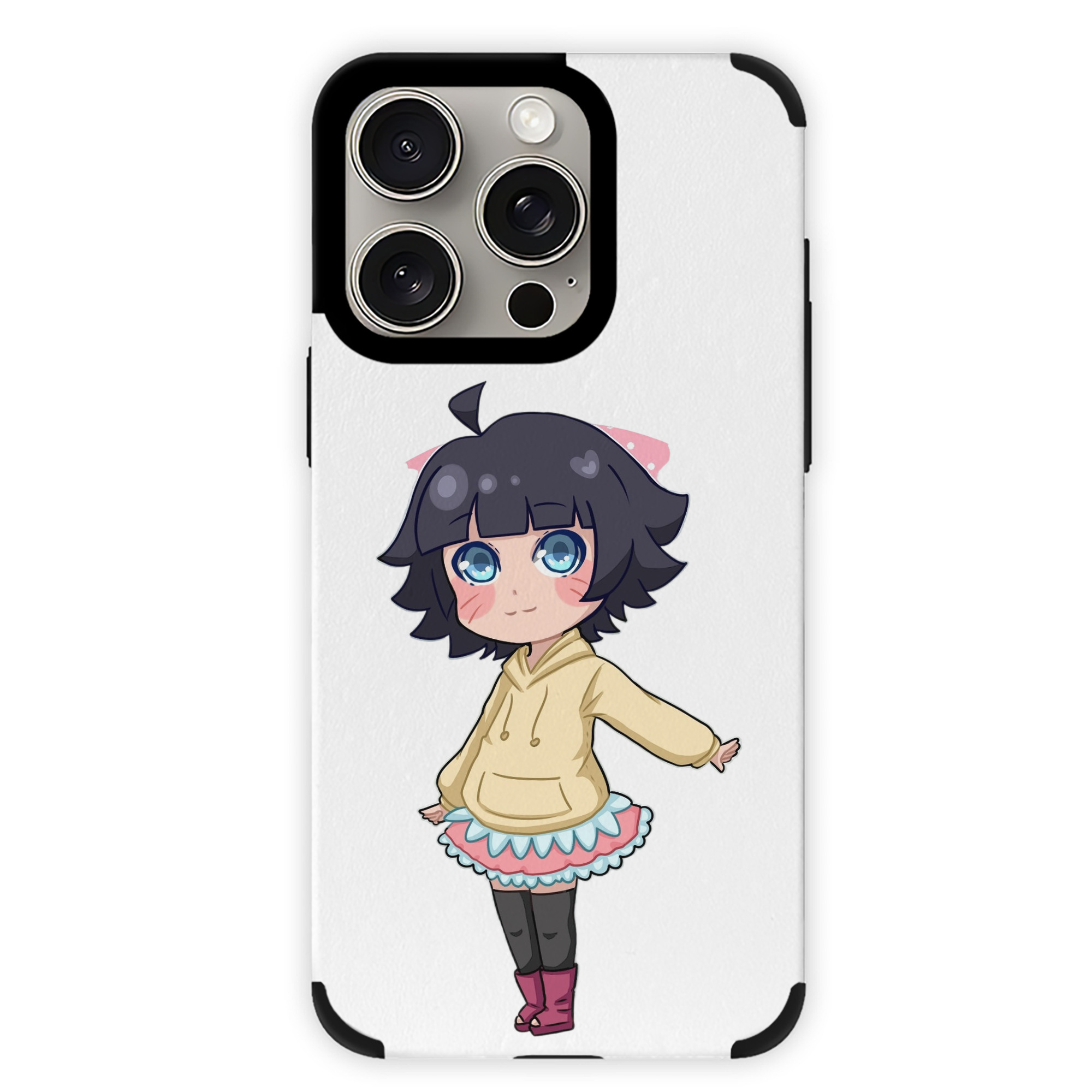 （画像用） NARUTO -ナルト- うずまき ヒマワリ Uzumaki Himawari 【iPhone15ProMax対応】 PUレザー スマホケース 耐衝撃＆黄変防止