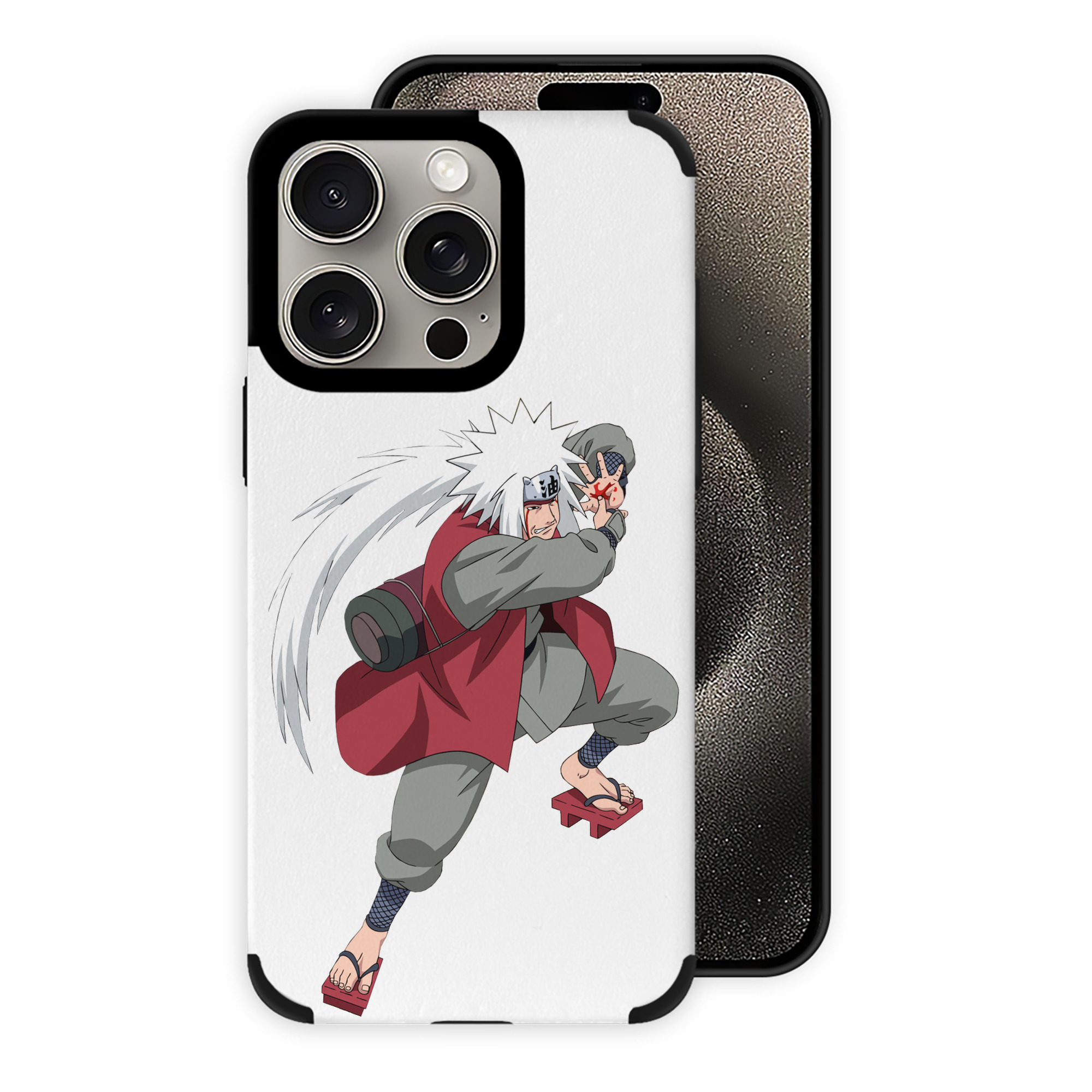 （画像用） NARUTO -ナルト- 自来也（じらいや） Jiraiya 【iPhone15ProMax対応】 PUレザー スマホケース 耐衝撃＆黄変防止