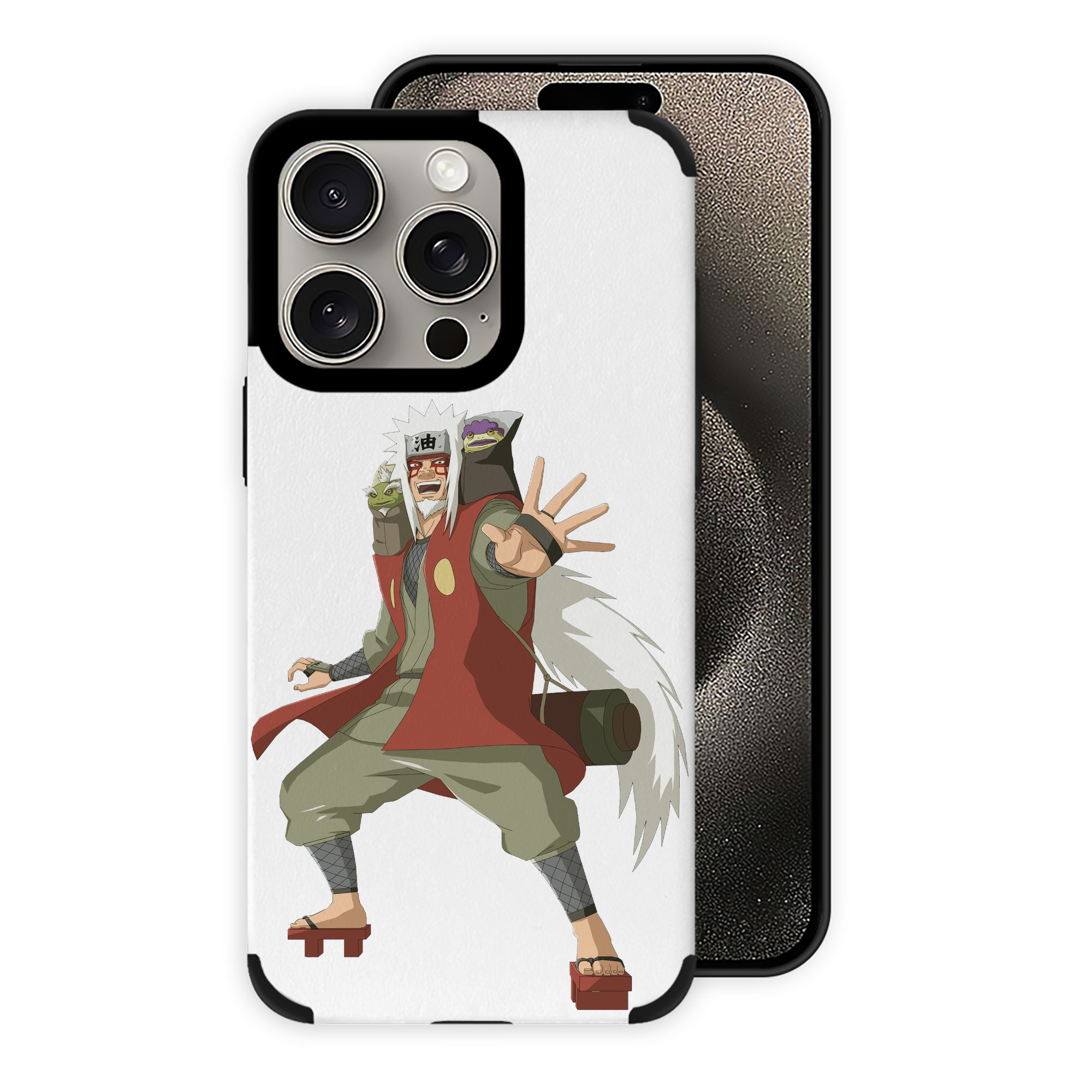 （画像用） NARUTO -ナルト- 自来也（じらいや） Jiraiya 【iPhone15ProMax対応】 PUレザー スマホケース 耐衝撃＆黄変防止