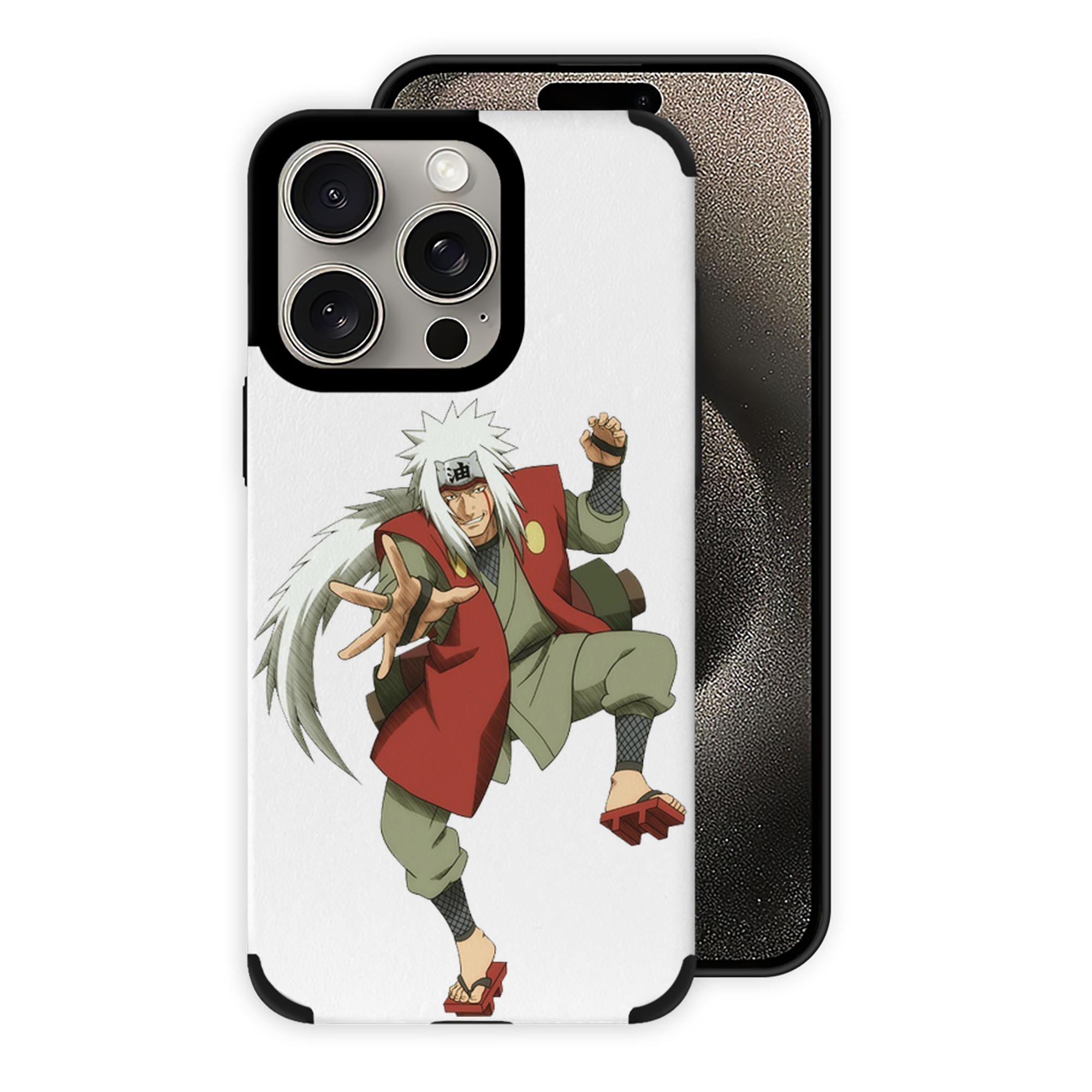 （画像用） NARUTO -ナルト- 自来也（じらいや） Jiraiya 【iPhone15ProMax対応】 PUレザー スマホケース 耐衝撃＆黄変防止
