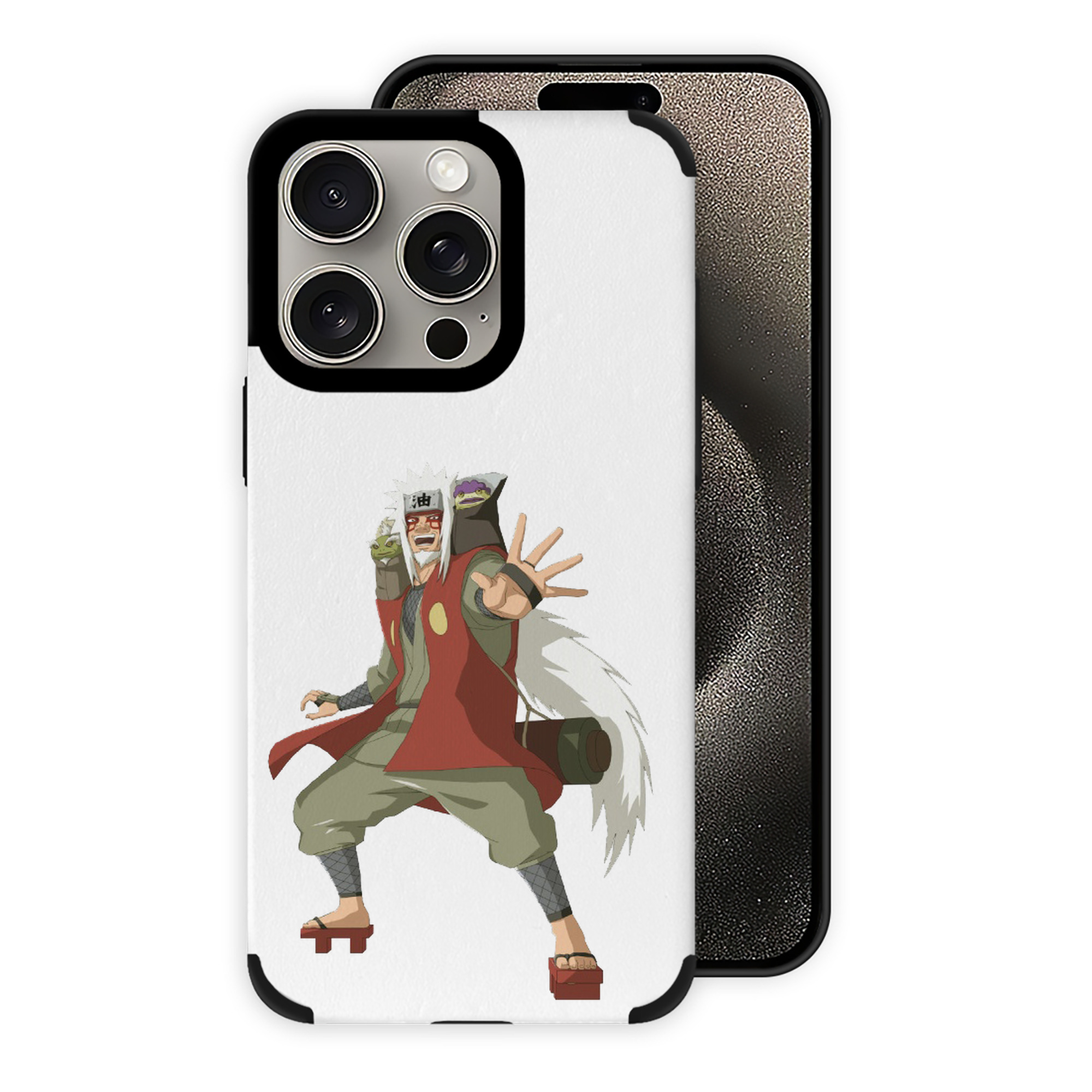 （画像用） NARUTO -ナルト- 自来也（じらいや） Jiraiya 【iPhone15ProMax対応】 PUレザー スマホケース 耐衝撃＆黄変防止