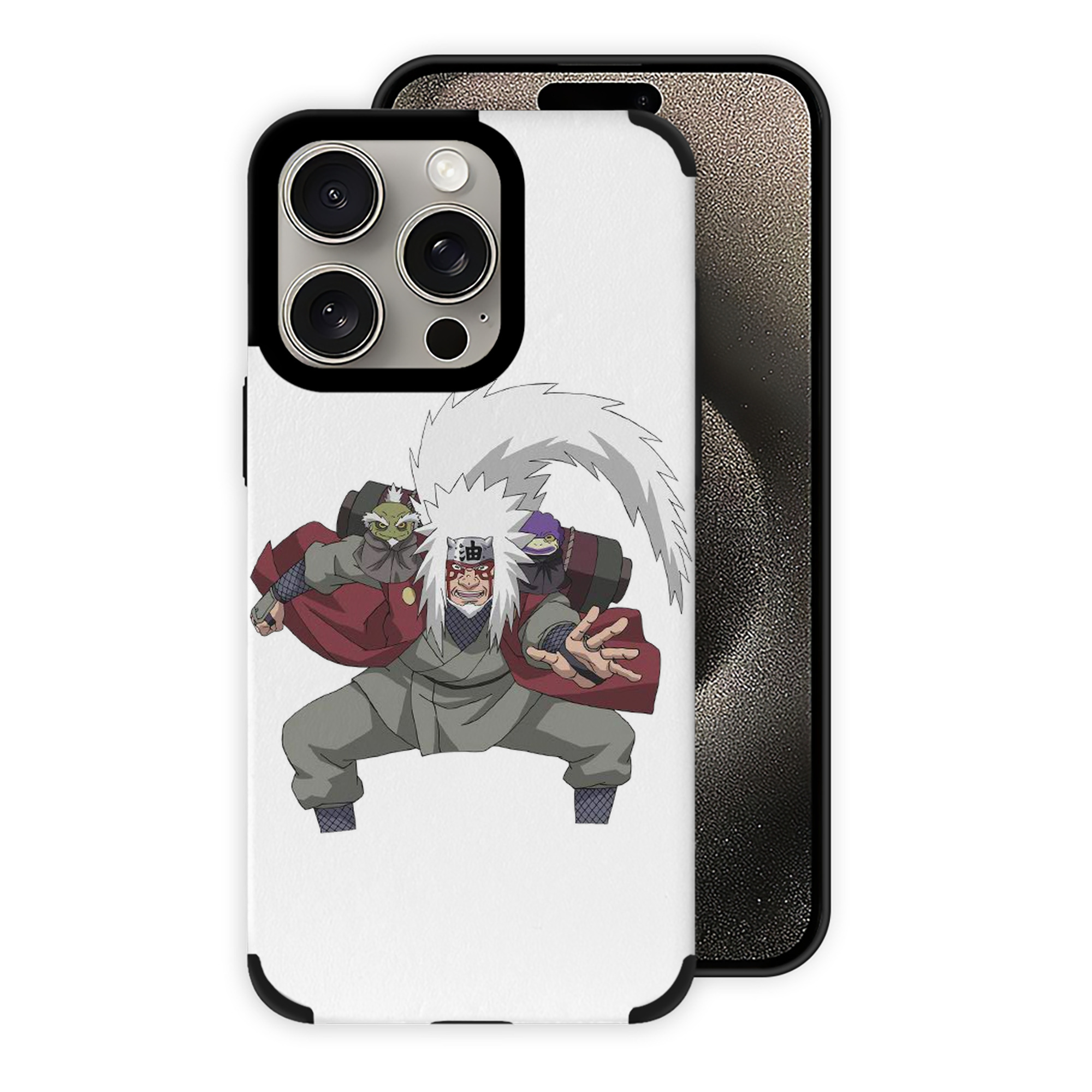 （画像用） NARUTO -ナルト- 自来也（じらいや） Jiraiya 【iPhone15ProMax対応】 PUレザー スマホケース 耐衝撃＆黄変防止