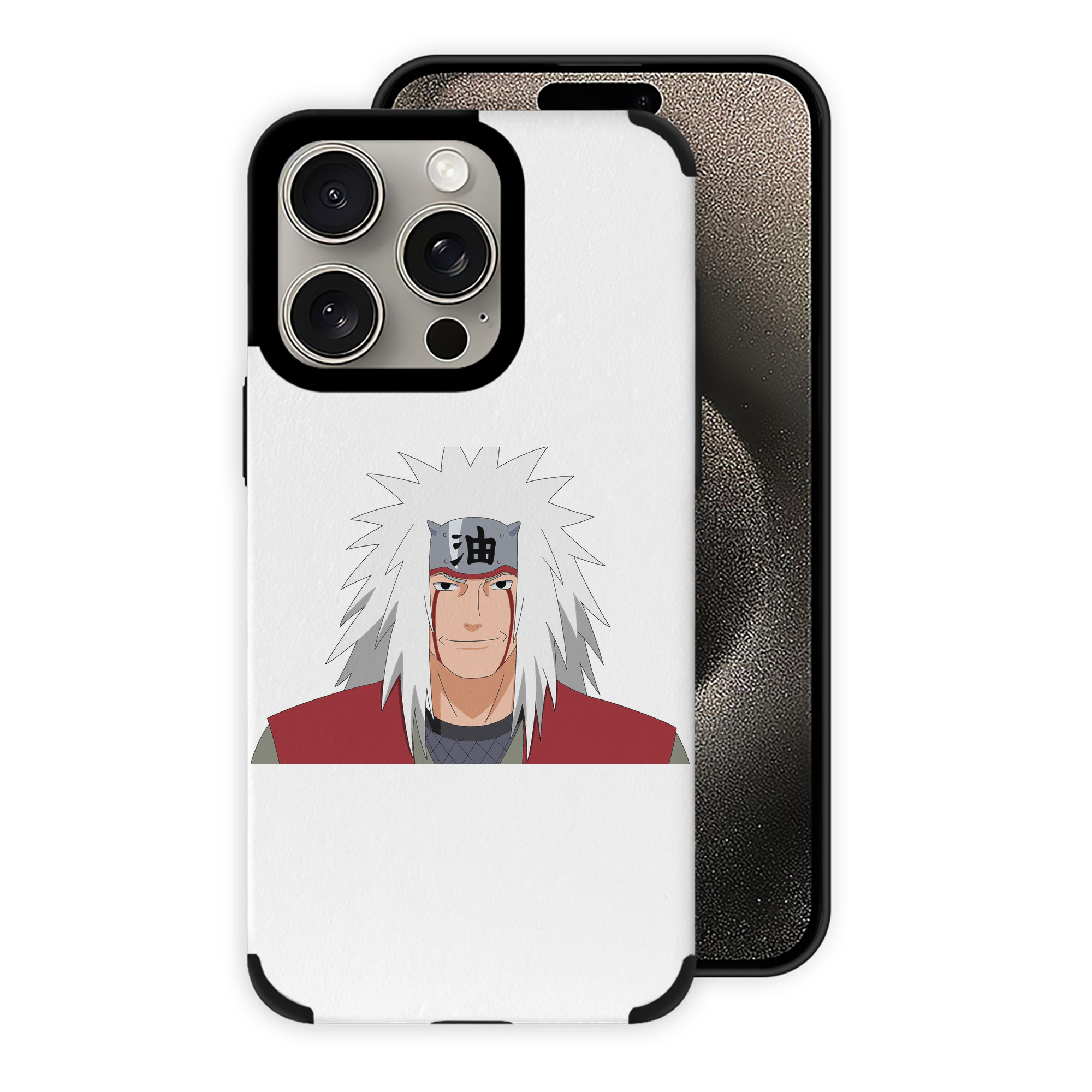 （画像用） NARUTO -ナルト- 自来也（じらいや） Jiraiya 【iPhone15ProMax対応】 PUレザー スマホケース 耐衝撃＆黄変防止