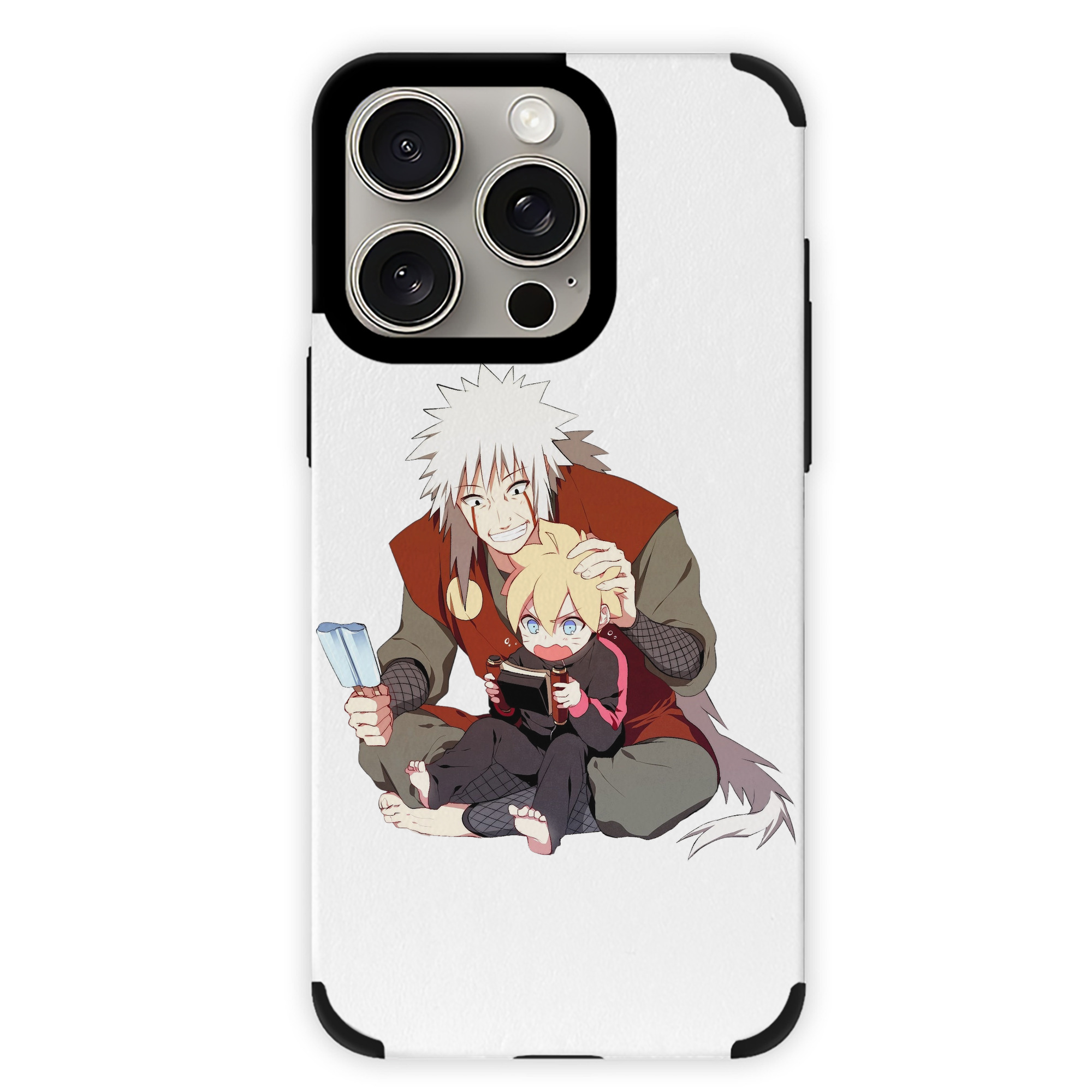 （画像用） NARUTO -ナルト- 自来也（じらいや） Jiraiya 【iPhone15ProMax対応】 PUレザー スマホケース 耐衝撃＆黄変防止