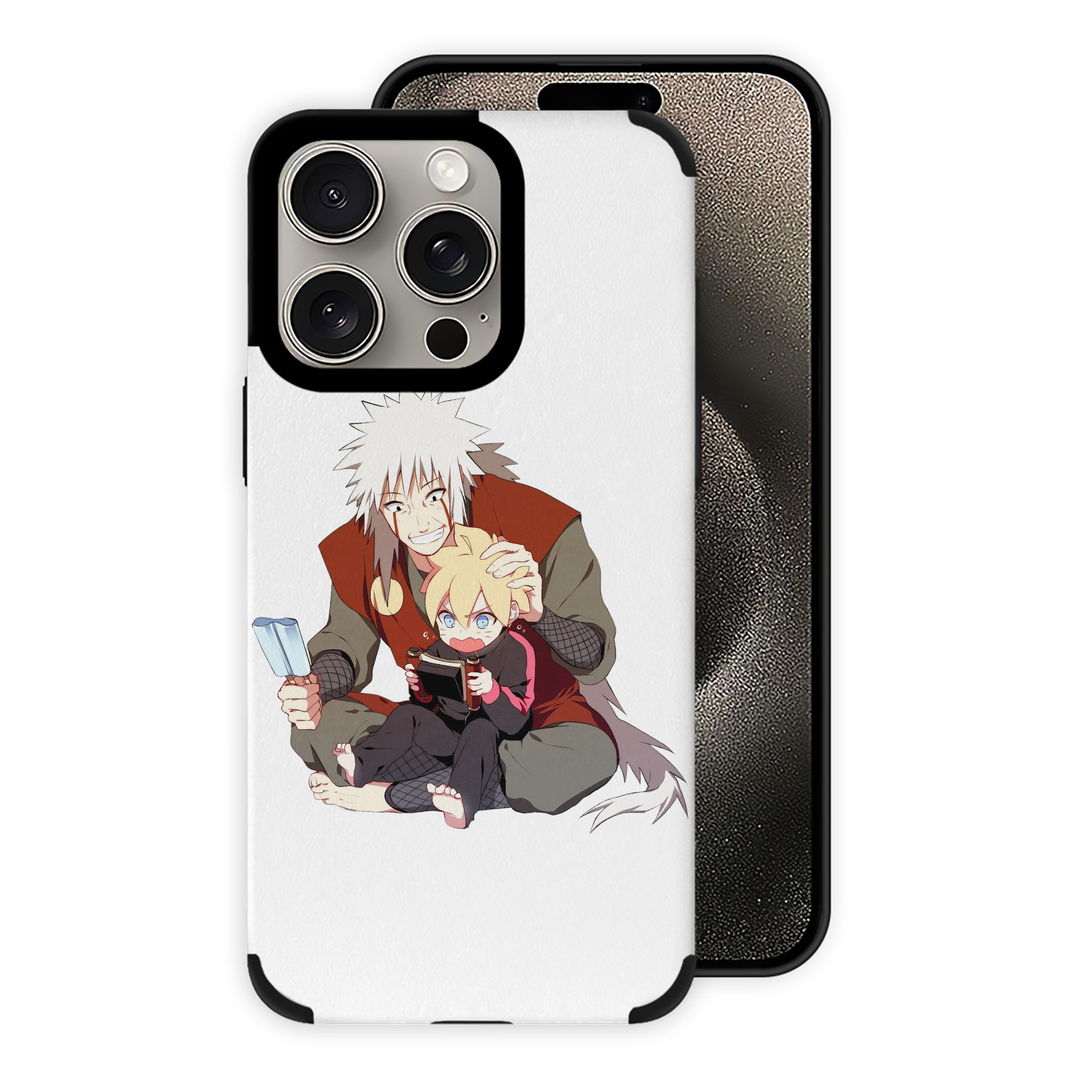 （画像用） NARUTO -ナルト- 自来也（じらいや） Jiraiya 【iPhone15ProMax対応】 PUレザー スマホケース 耐衝撃＆黄変防止